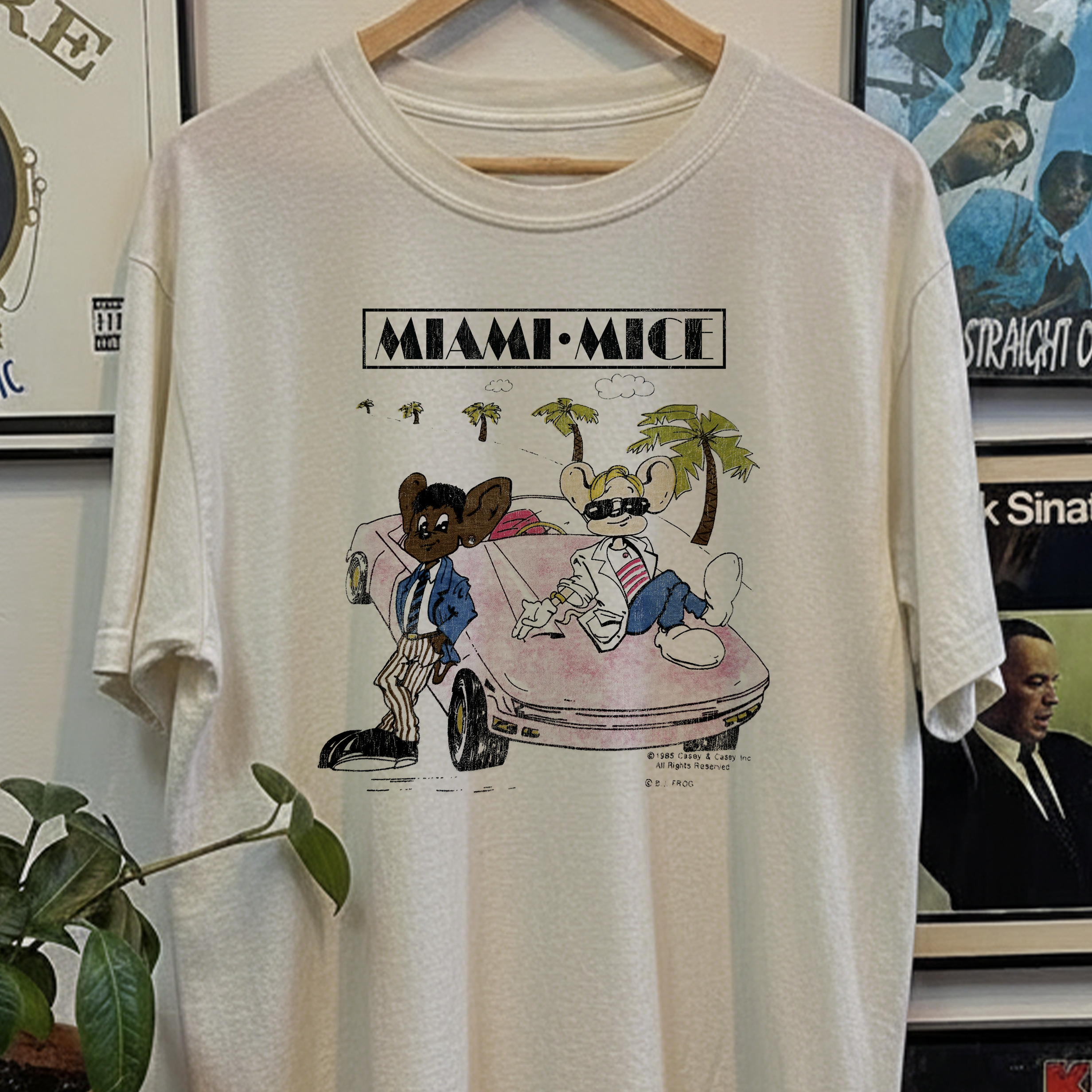 Rare Miami Mice Washed White Tee