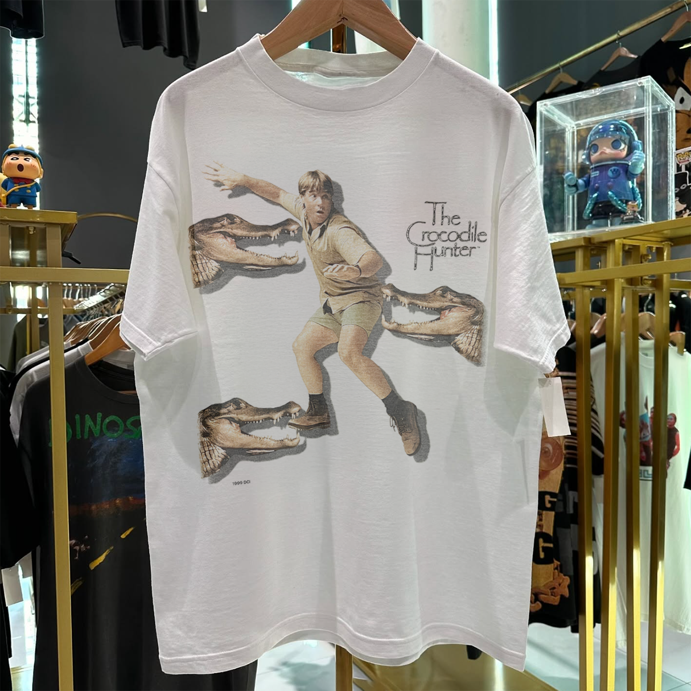 1999 THE CROCODILE HUNTER RARE WASHED WHITE T-SHIRT