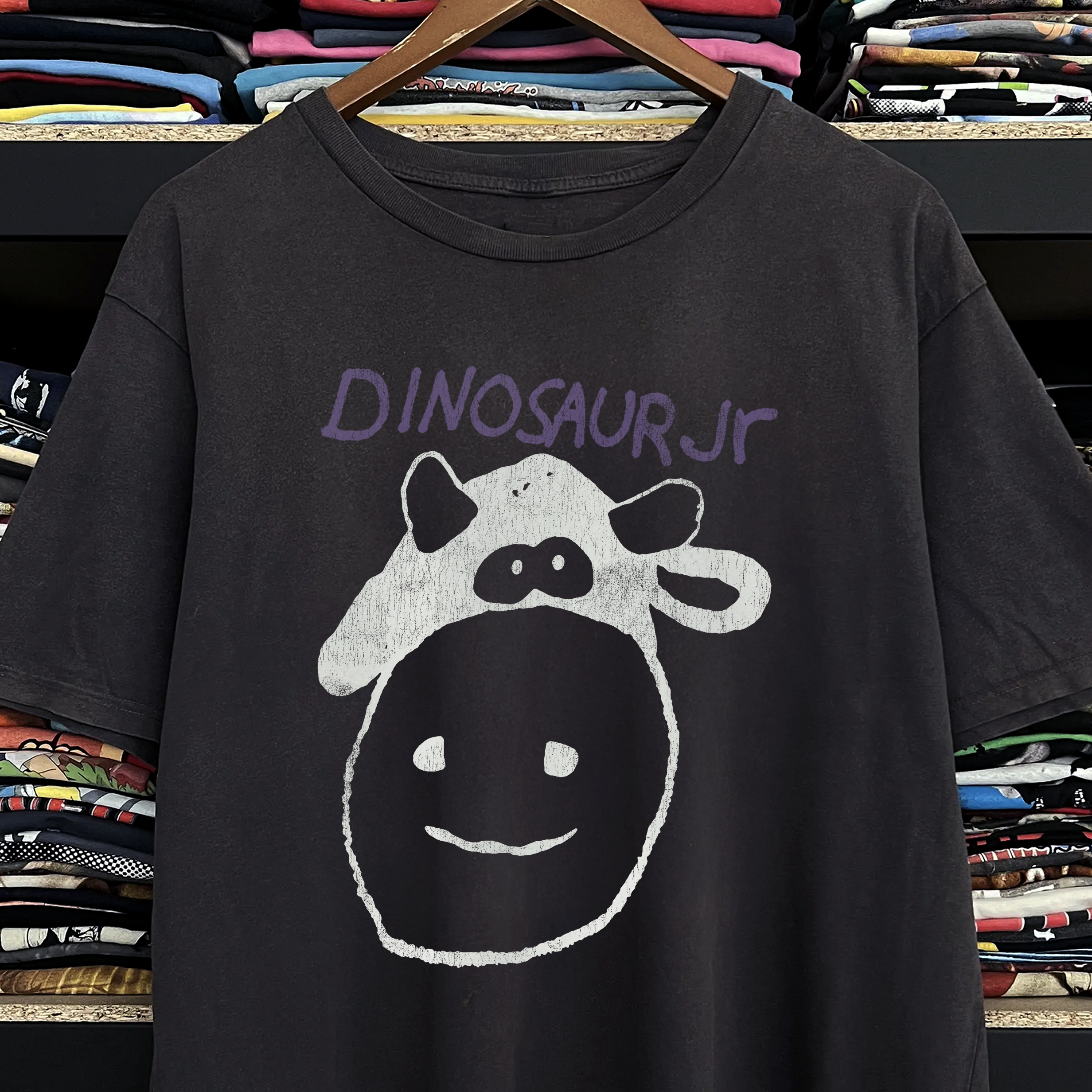 90s Dinosaur Jr Cow Washed Black Tee