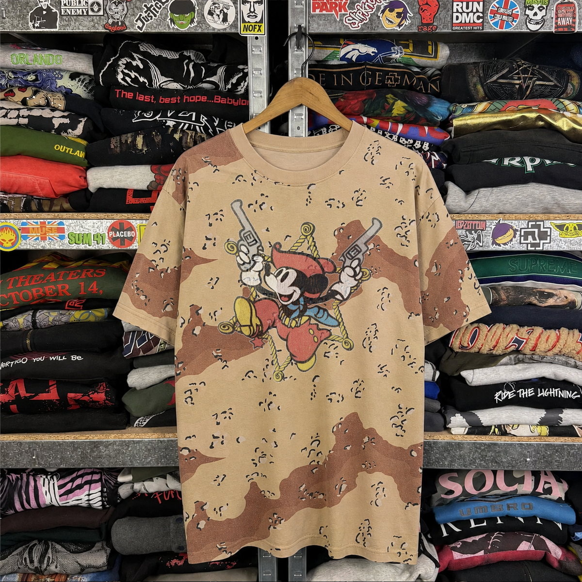 Mickey Gunslinger Desert Camo Oversize Box Tee