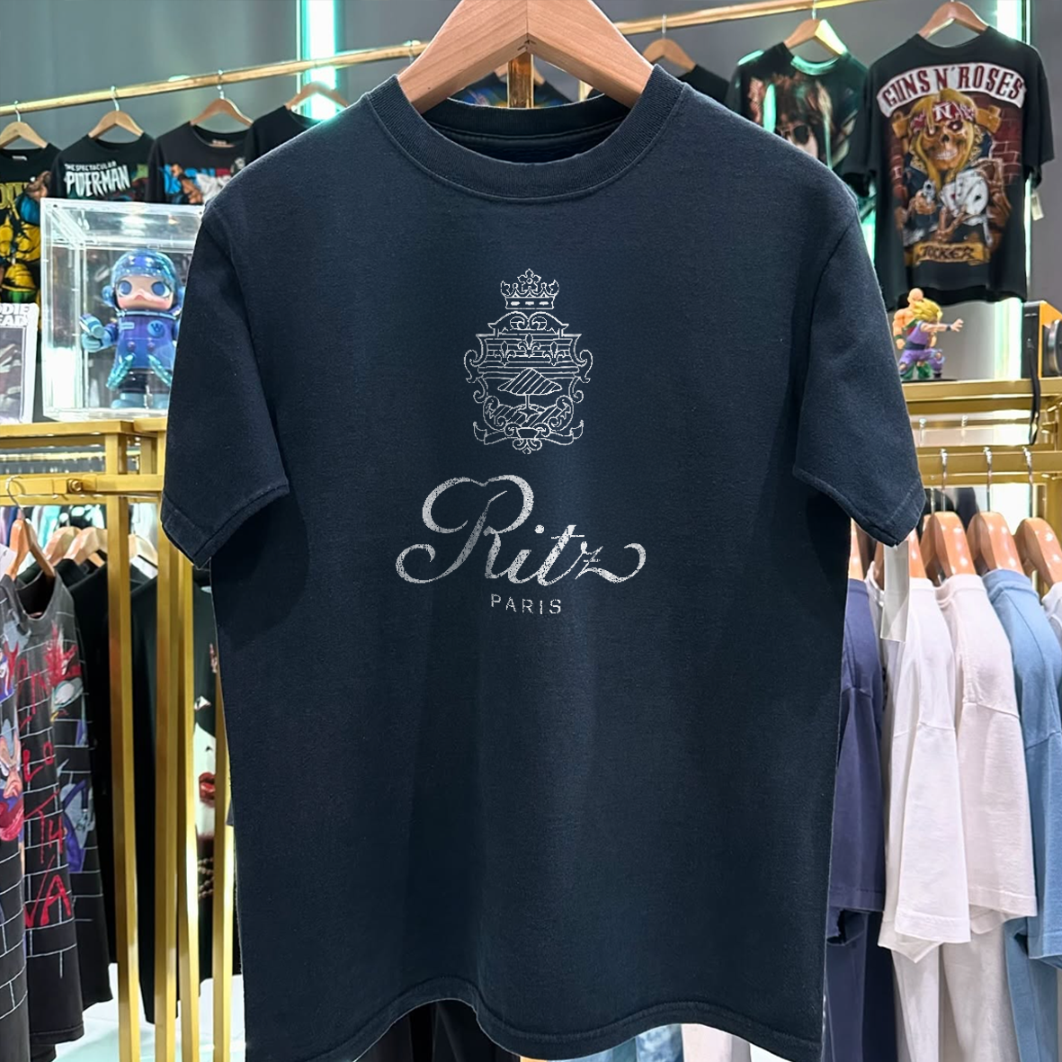 90's Ritz Paris Washed Black T-Shirt – Strike Anywhere Vintage