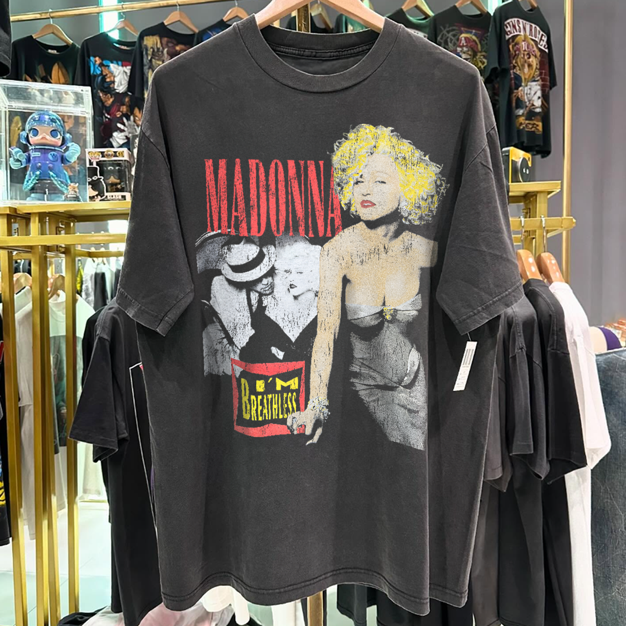 1990 MAD0NNA 'IM BREATHLESS' RARE WASHED BLACK T-SHIRT