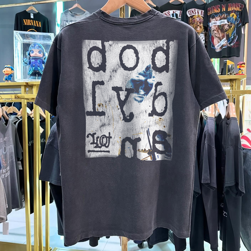 1992 B0B DYLAN 'NEVER ENDING' TOUR GRAIL WASHED BLACK T
