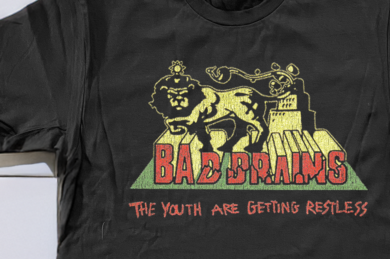 90's Bad Brains The Youth Are Getting Restless Washed Black T