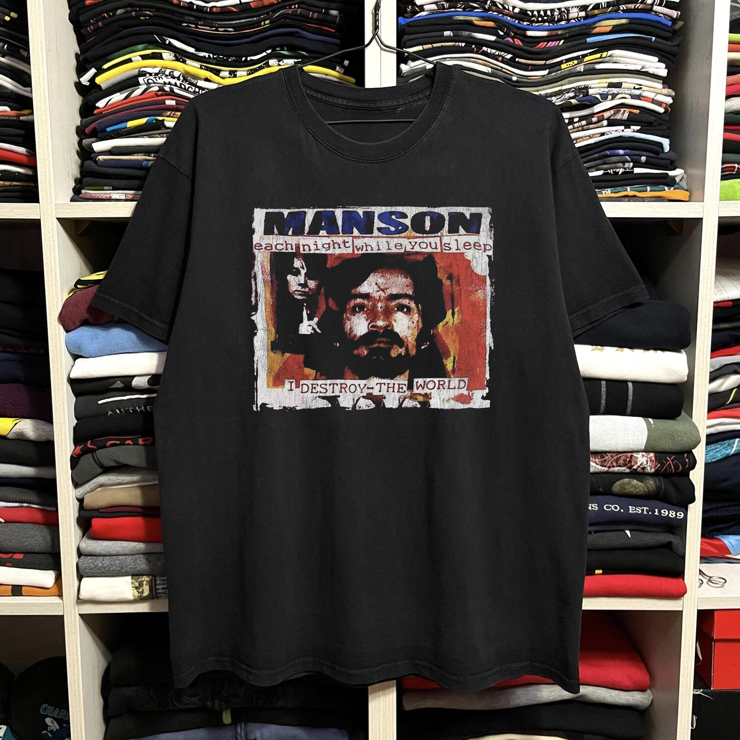 Charles Vintage 90s Manson Shirt MANSON T CHARLES T-Shirt