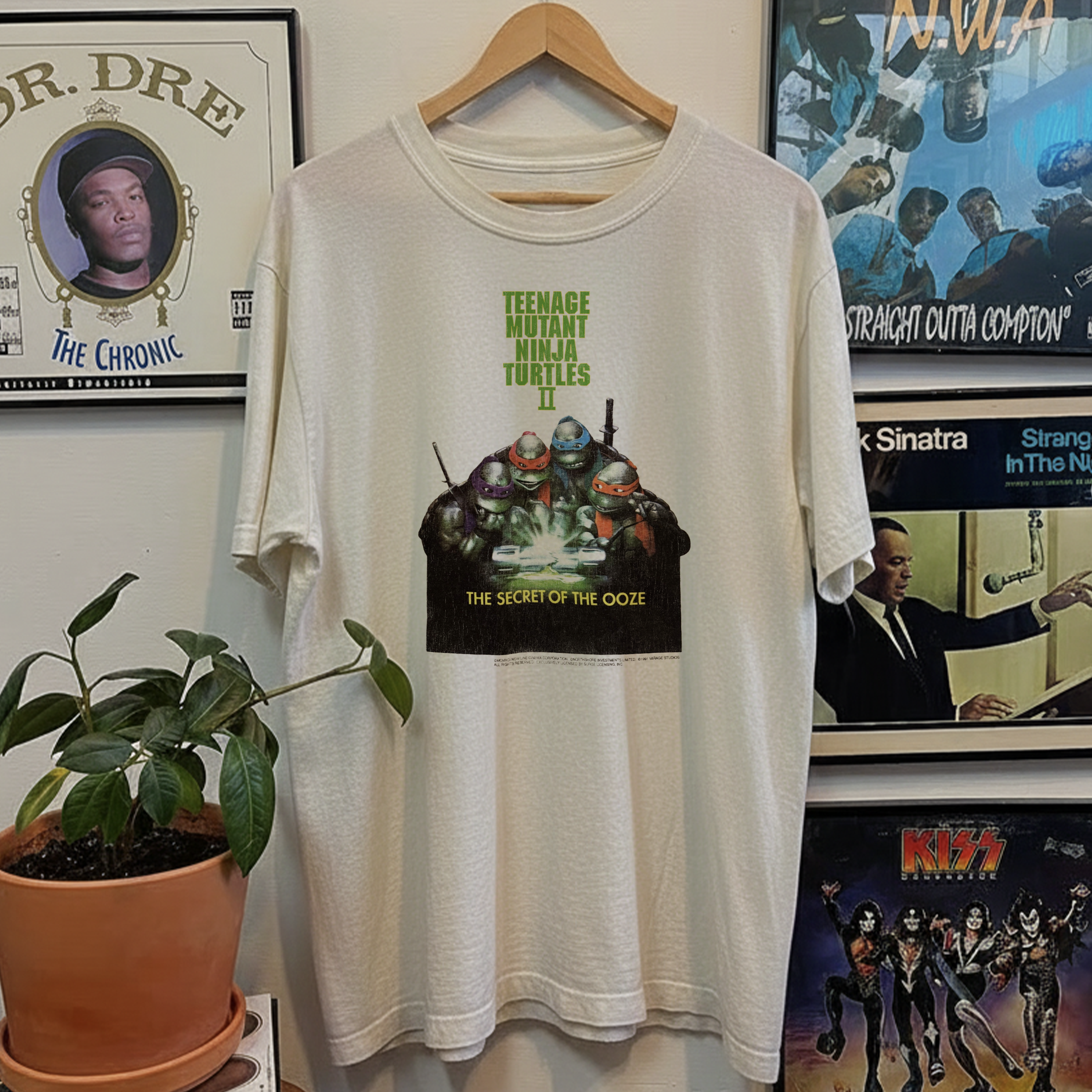 1992 Teenage Mutant Ninja Turtle II Promo Washed White Tee