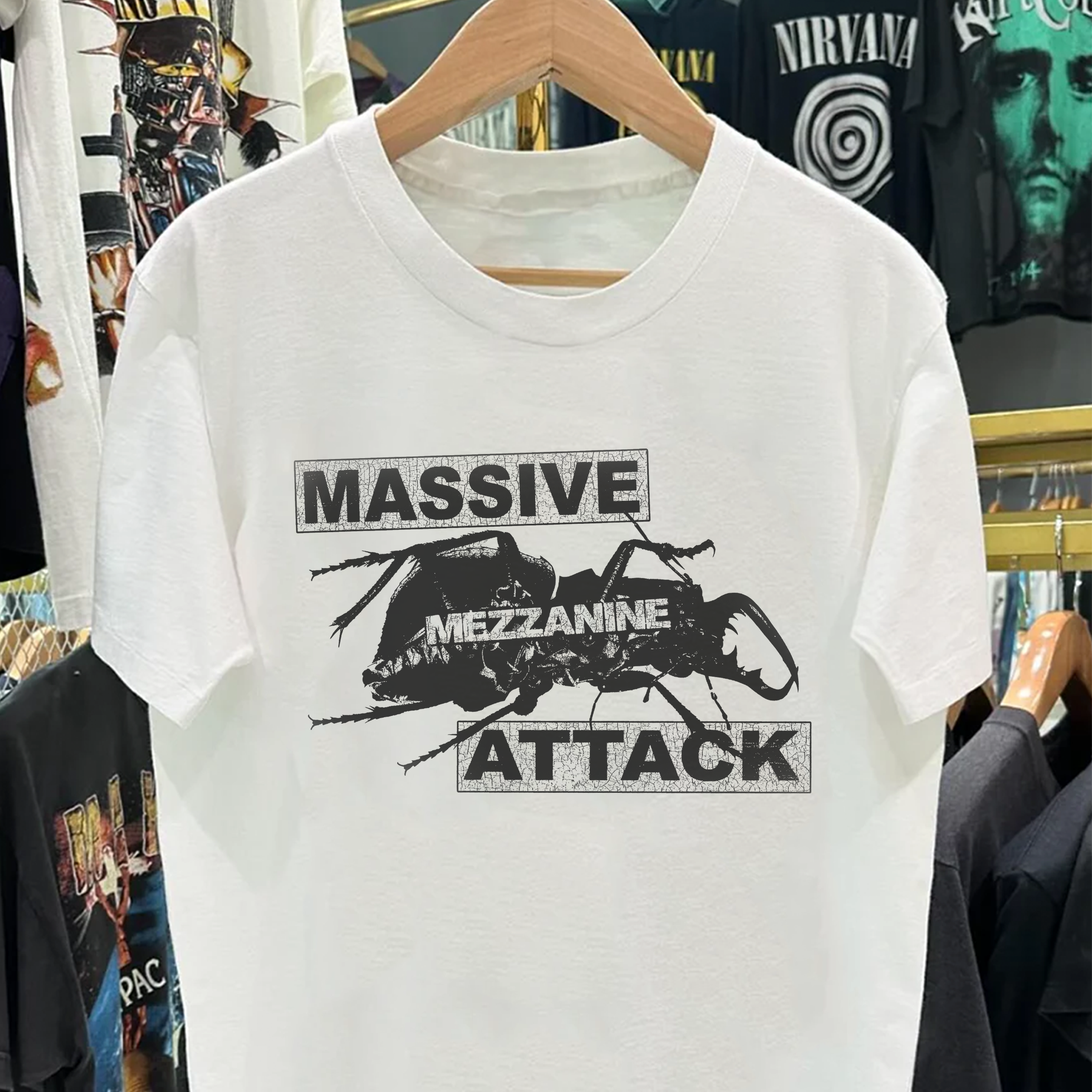 Massive Attack Heavyweight White Tshirt