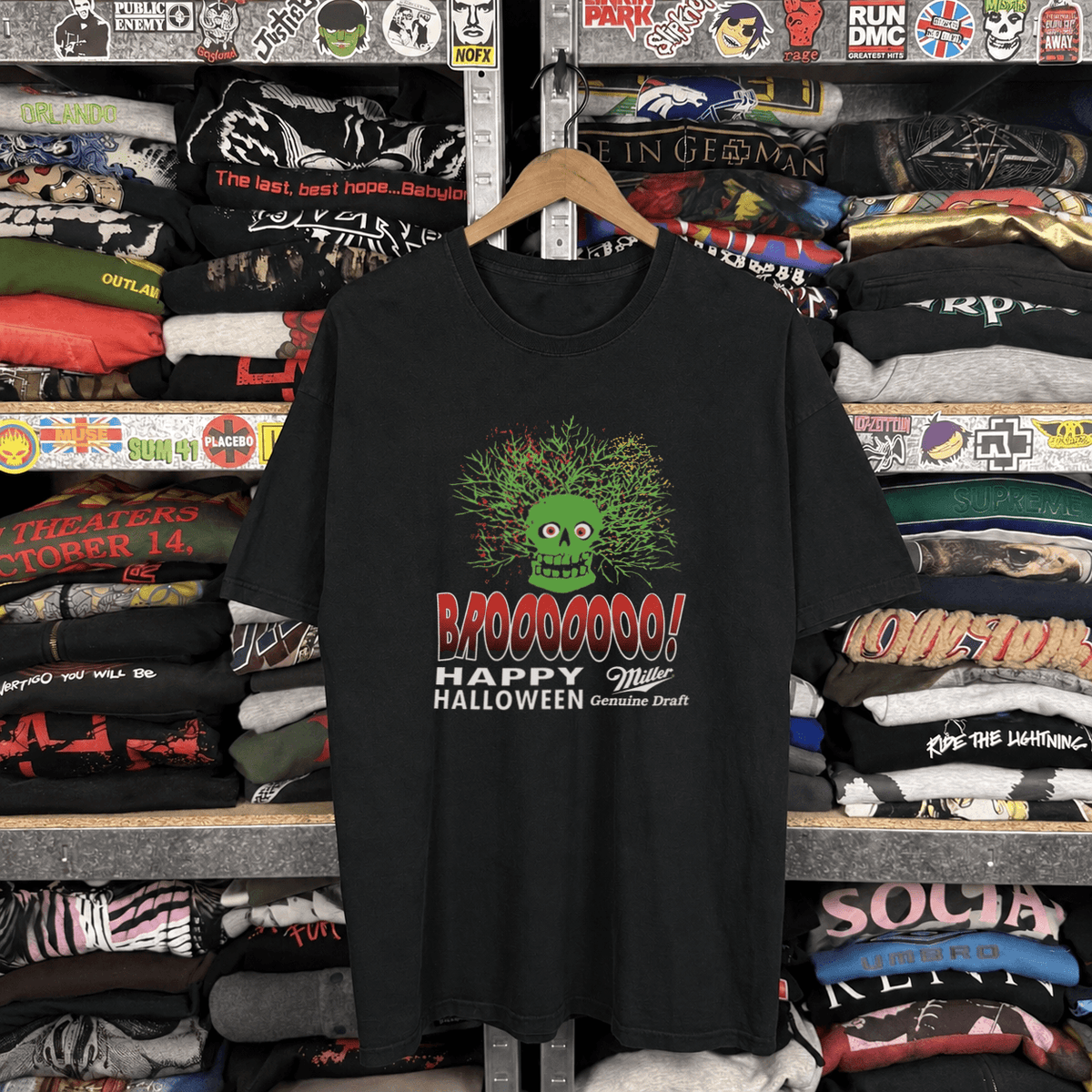 Miller Draft Halloween Vintage Washed Black T-Shirt