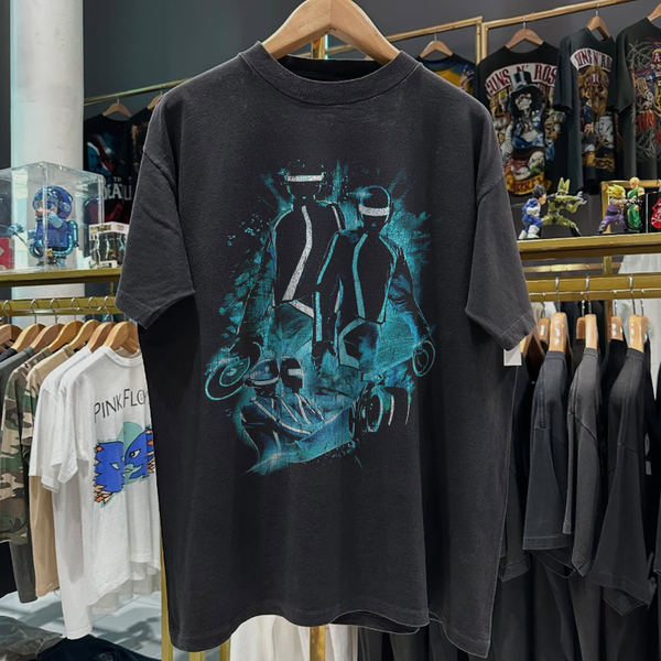 2010 Daft Punk Ultra Rare Washed Black T-Shirt – Strike Anywhere 2010 Daft Punk Ultra Rare Washed Black T-Shirt – Strike Anywhere
