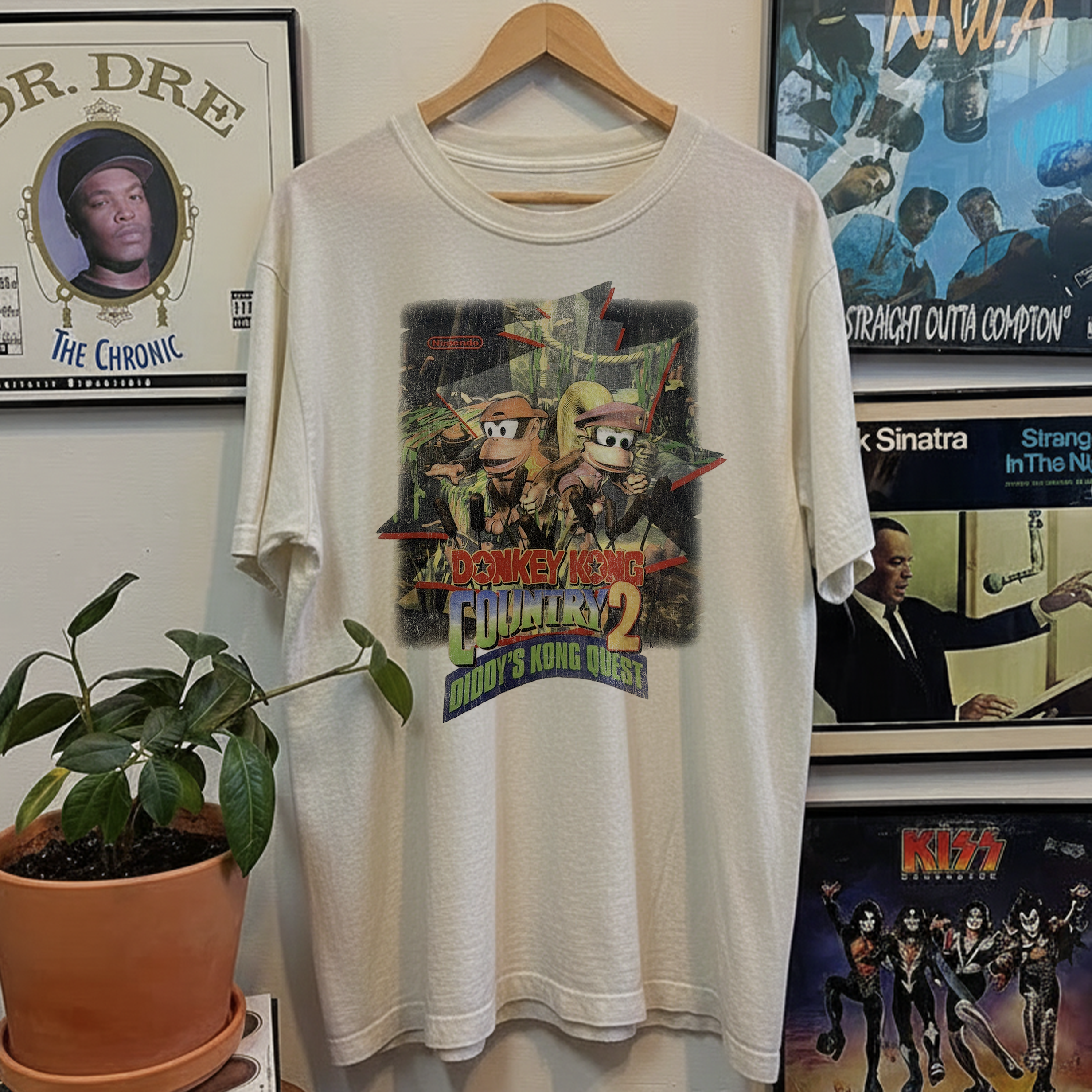 90s Donkey Kong Country 2 Diddy's Kong Quest Washed White Tee