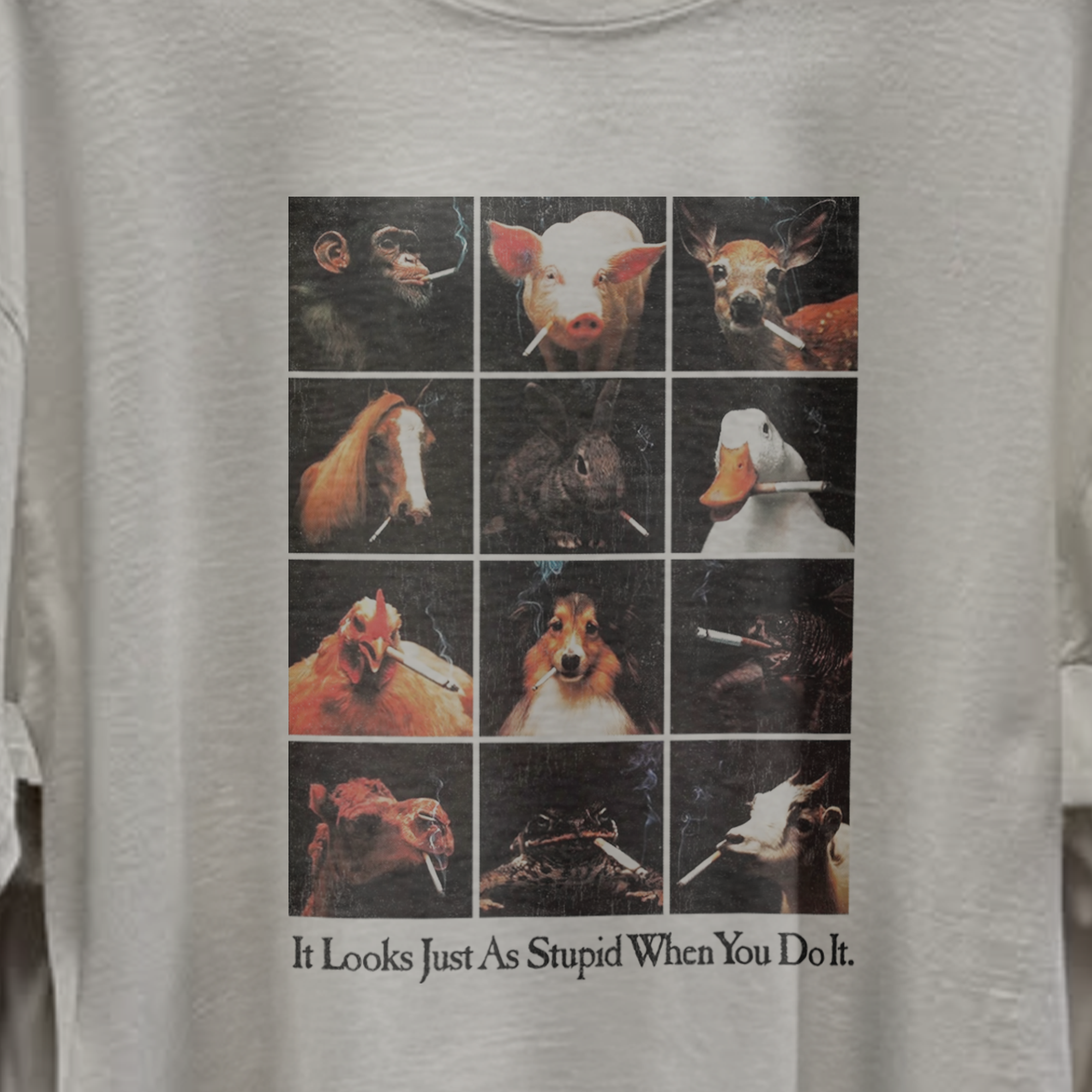 1993 Anti Tobacco Washed White Tee