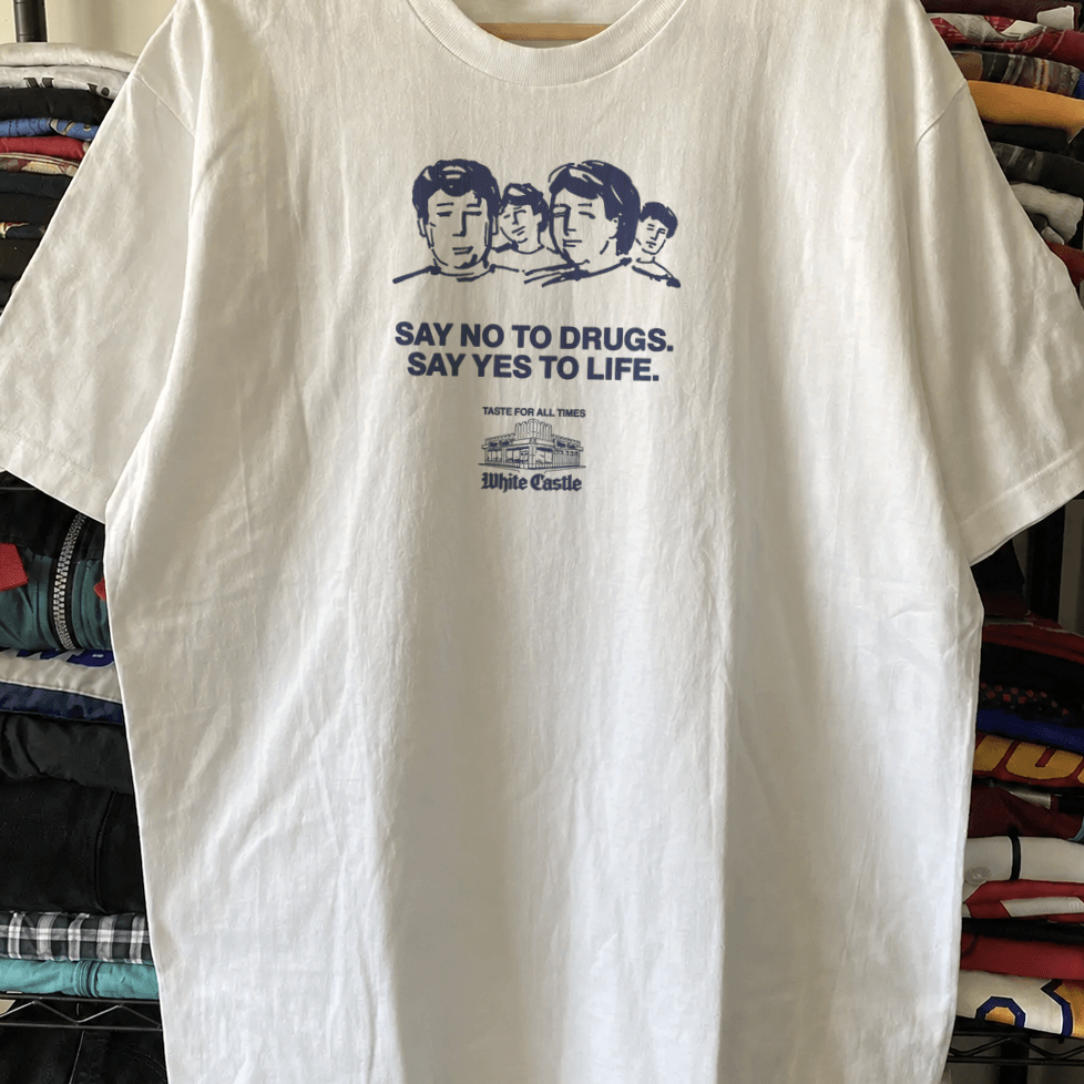 White Castle 'Say No to Drugs. Say Yes to Life' Vintage Washed White T-Shirt