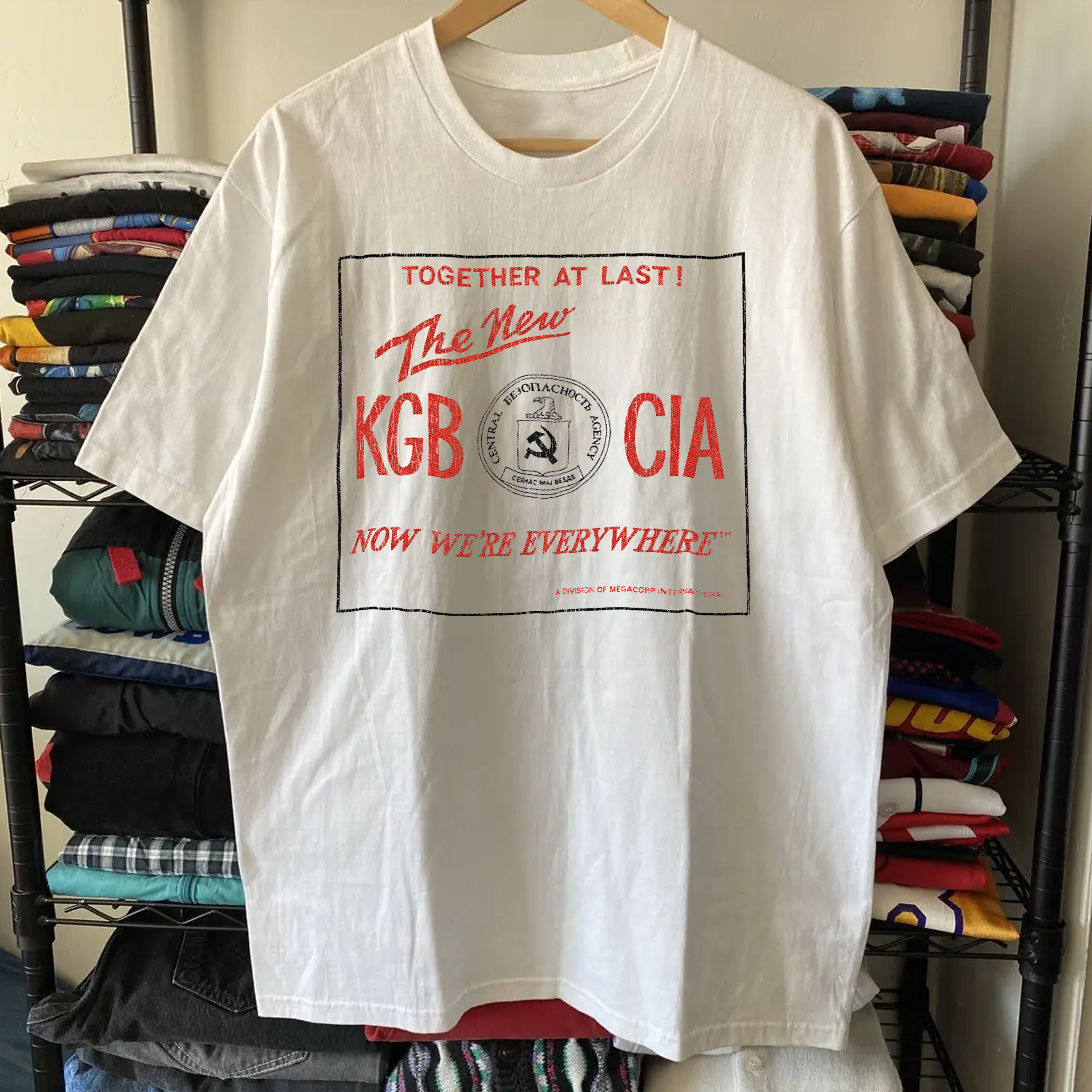 KGB X CIA Washed White Tee