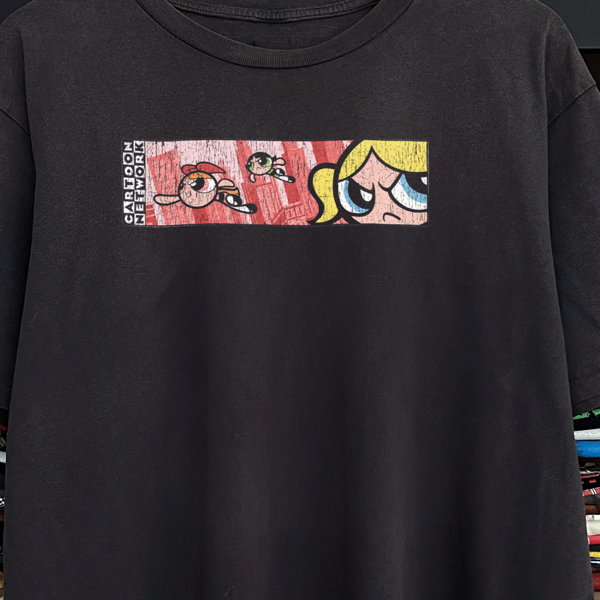 90's Powerpuff Girls Washed Black Tee