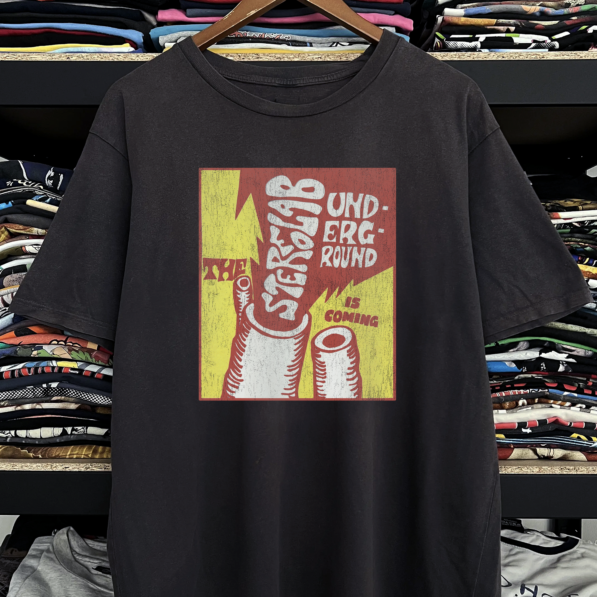 1999 Stereolab Underground Washed Black Tee