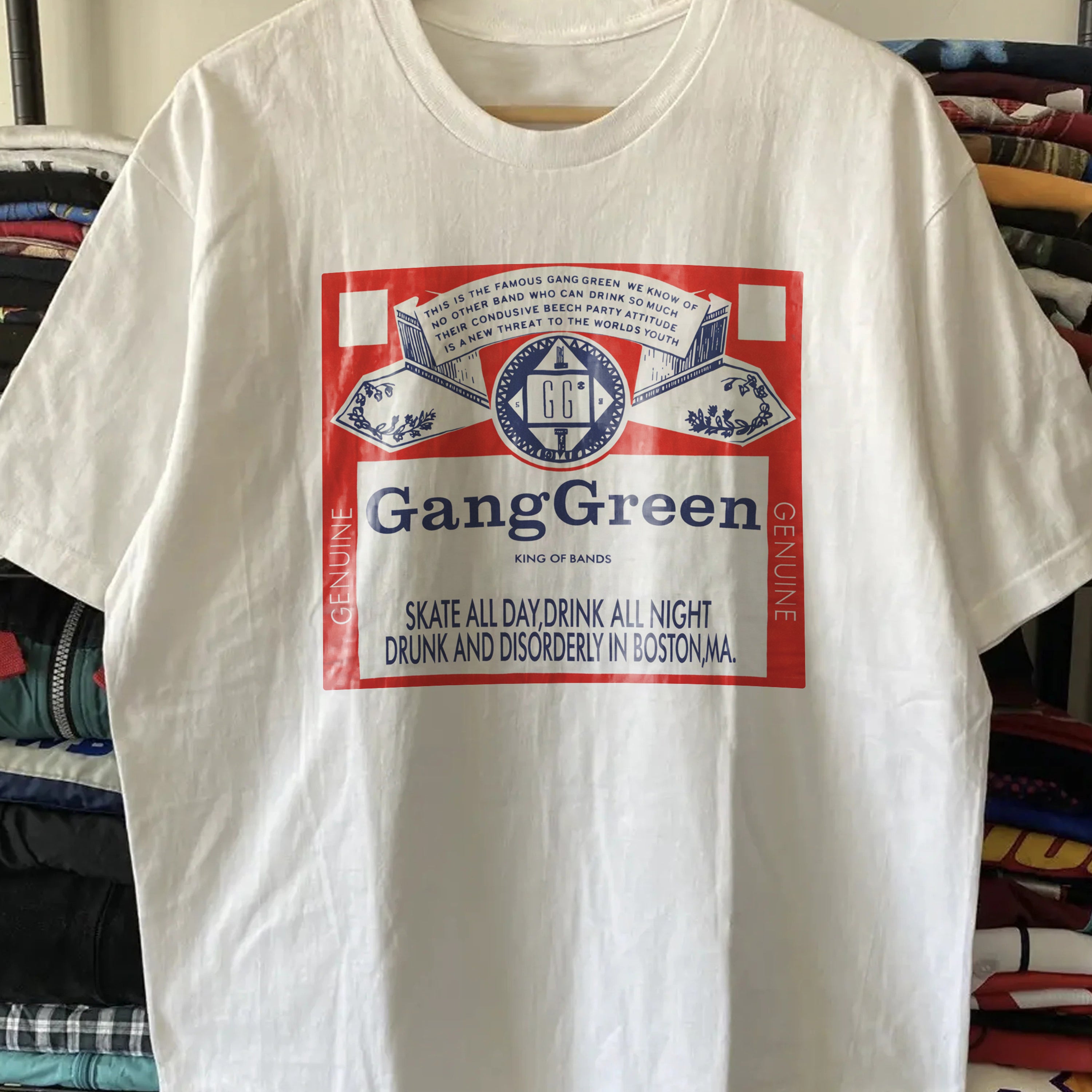 Vintage Gang Green - US Tour 1997 Washed White T-Shirt