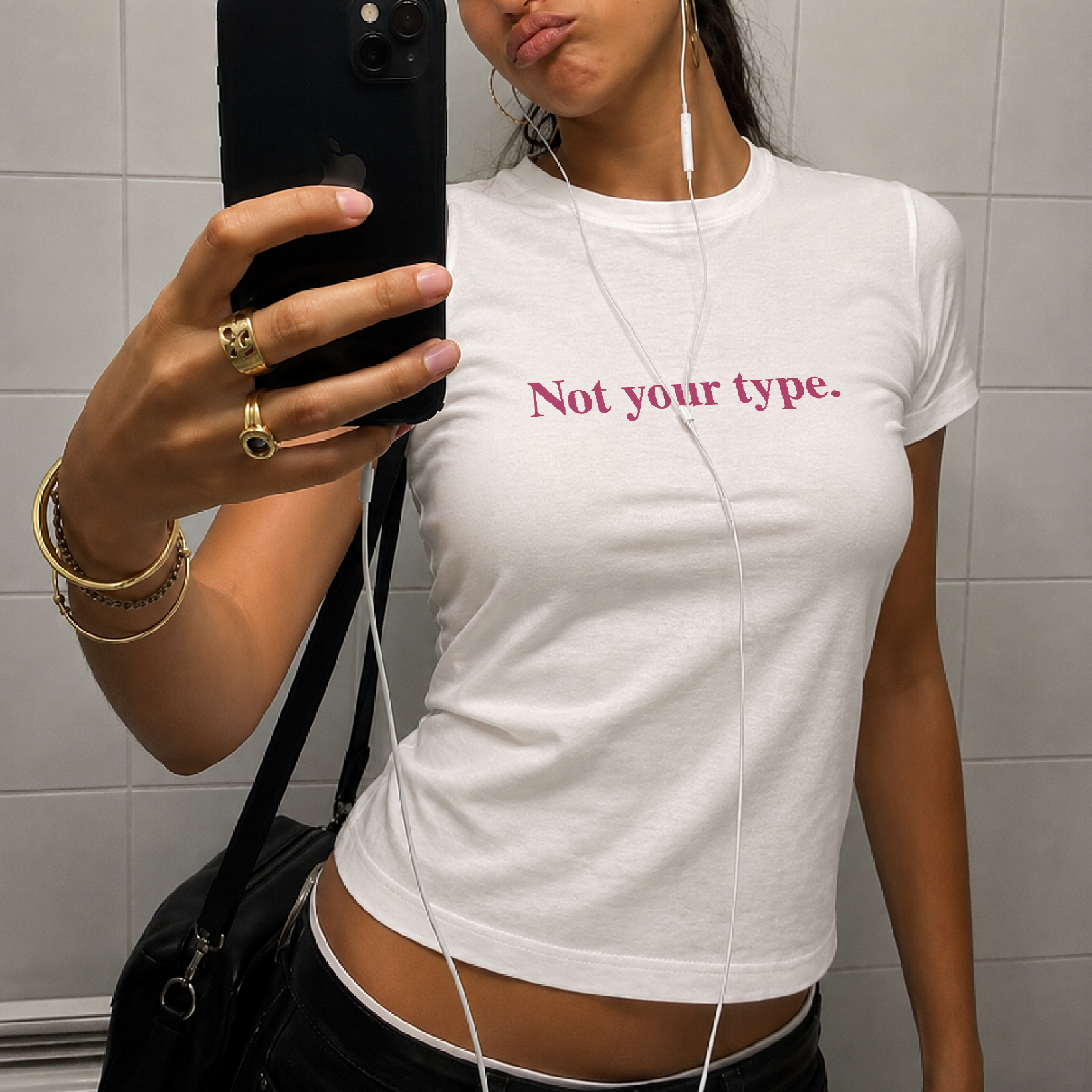 Y2K Not Your Type Womens Statement Tee