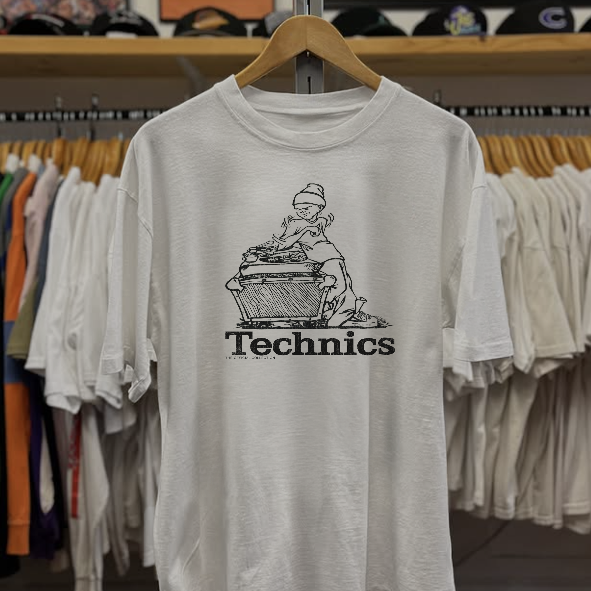 1993 Technics DJ DMC Washed White Tee