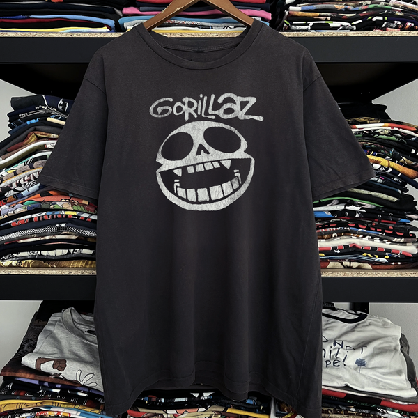 Y2k Gorillaz Xray Skull Washed Black Tee – Strike Anywhere Vintage