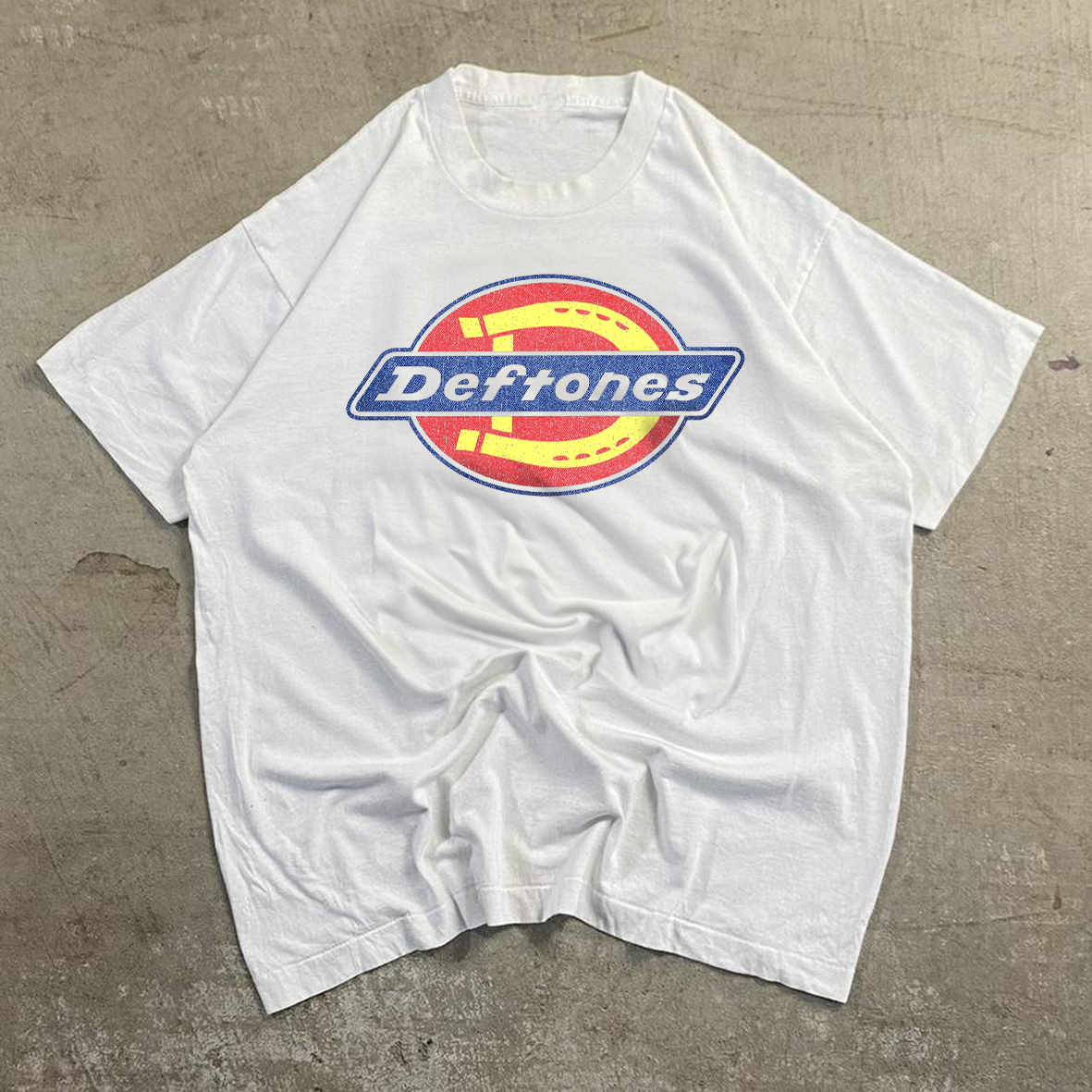 DEFTONES X DICKIES VINTAGE WHITE WASHED T SHIRT