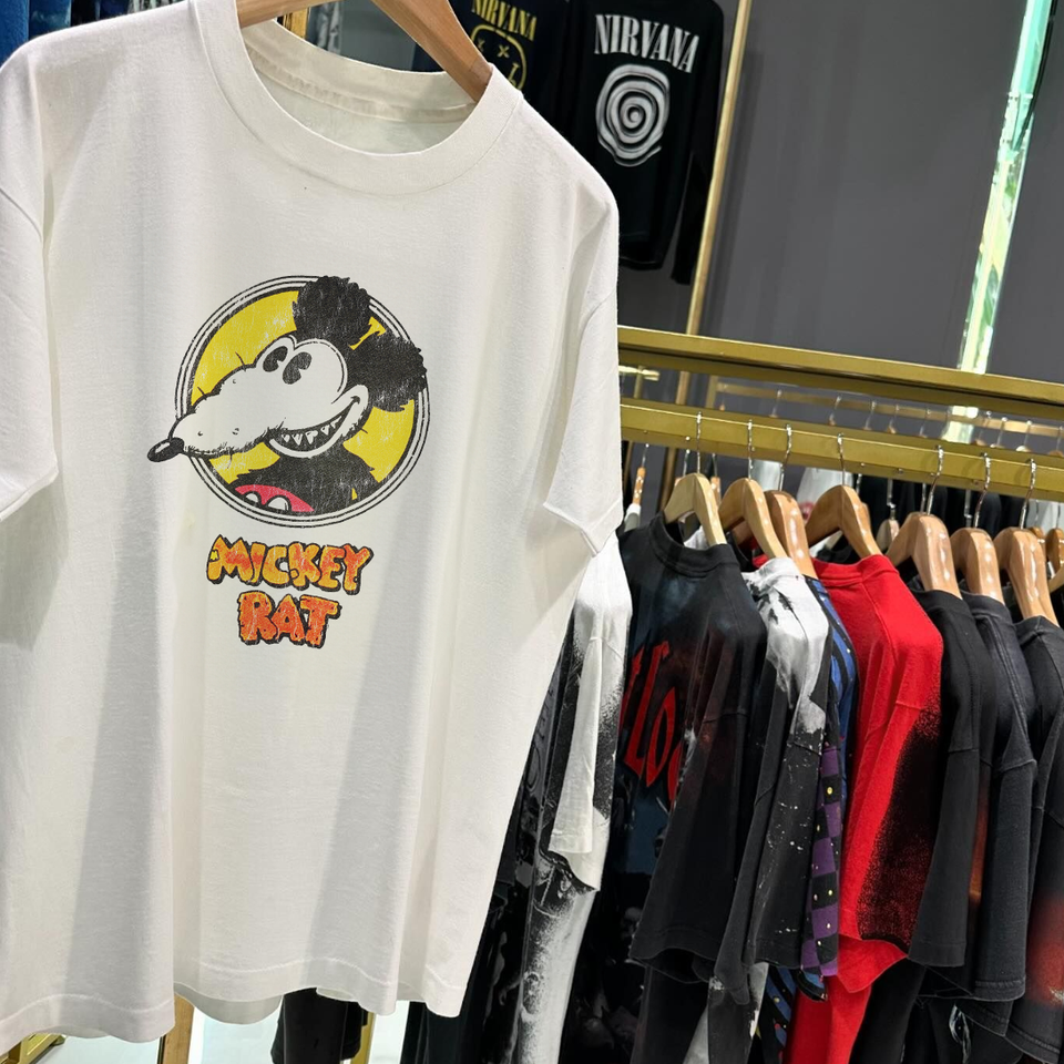 Mickey Rats Logo Mickey Rat 80'S -90's Vintage White Washed T-Shirt – Strike Anywhere ...