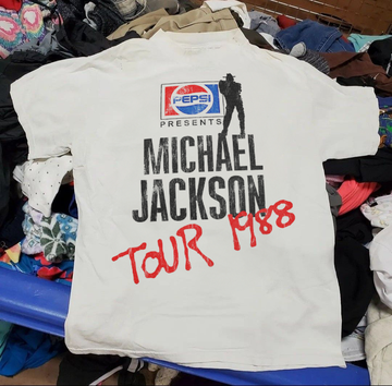 MICHAEL JACKSON 1988 TOUR HEAVY WEIGHT WASHED WHITE TSHIRT
