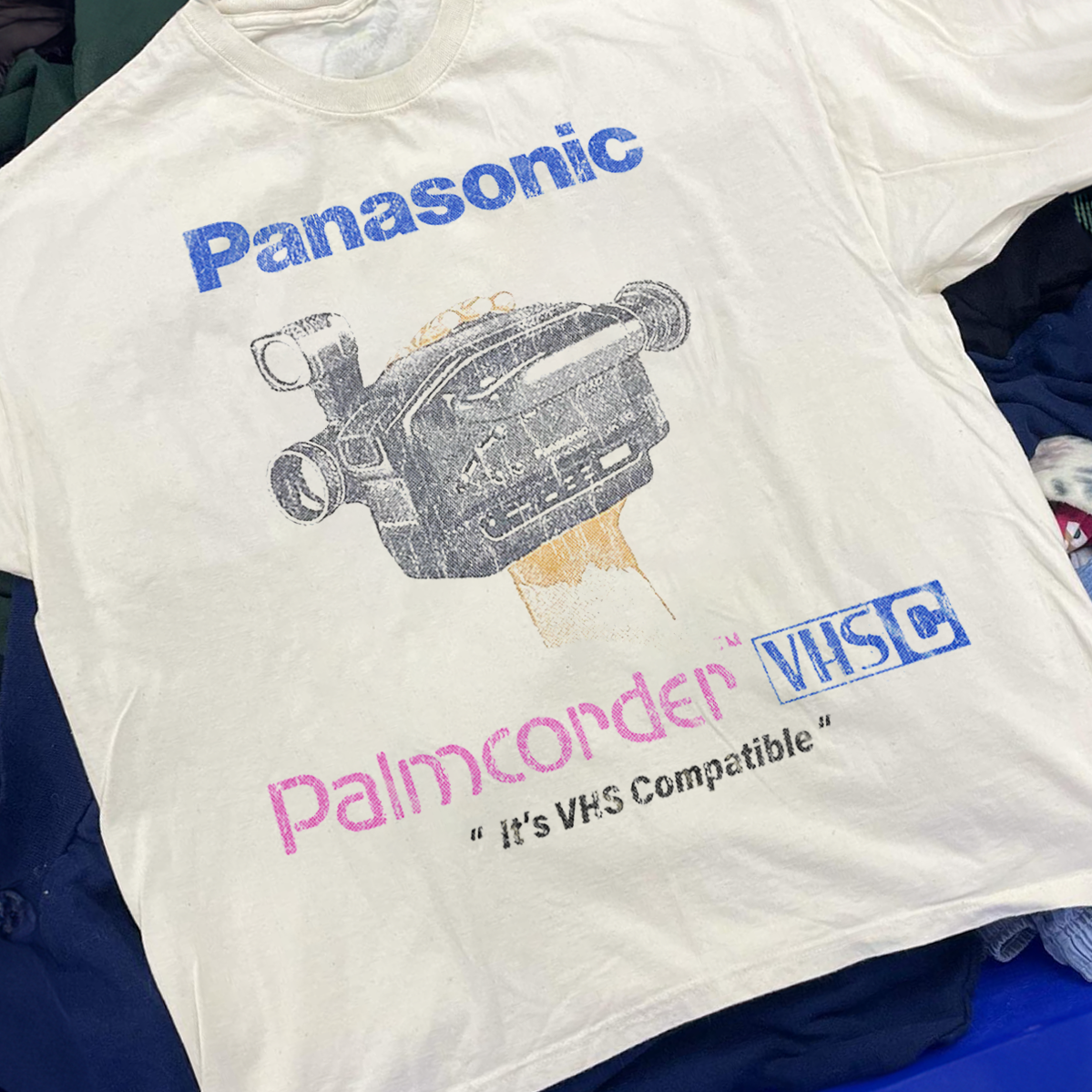 PANAS0NIC VHS PALMCORDER PROMO TEE WHITE