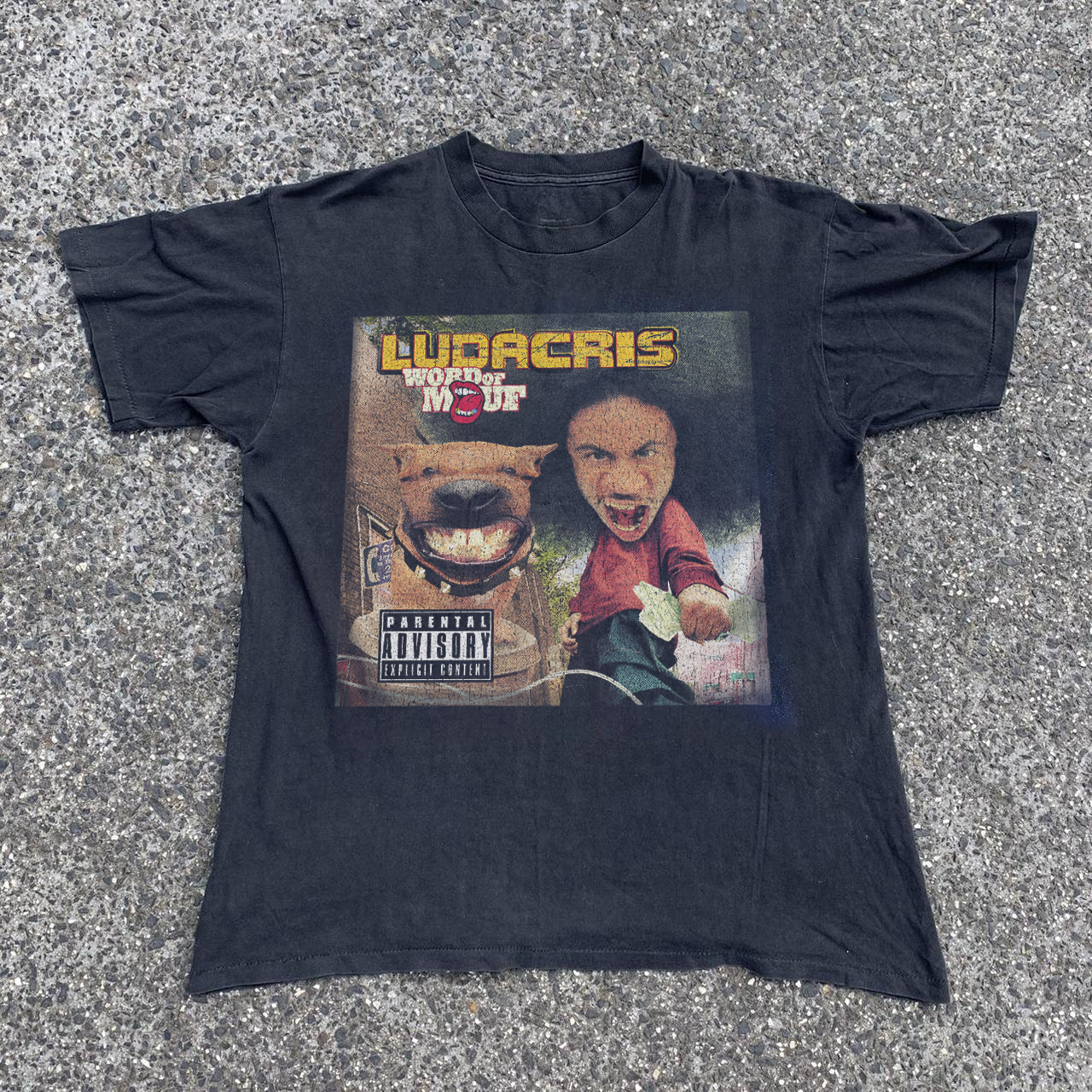 LUDACRIS VINTAGE 2001 WORD OF MOUF RAP TEE BLACK T-SHIRT
