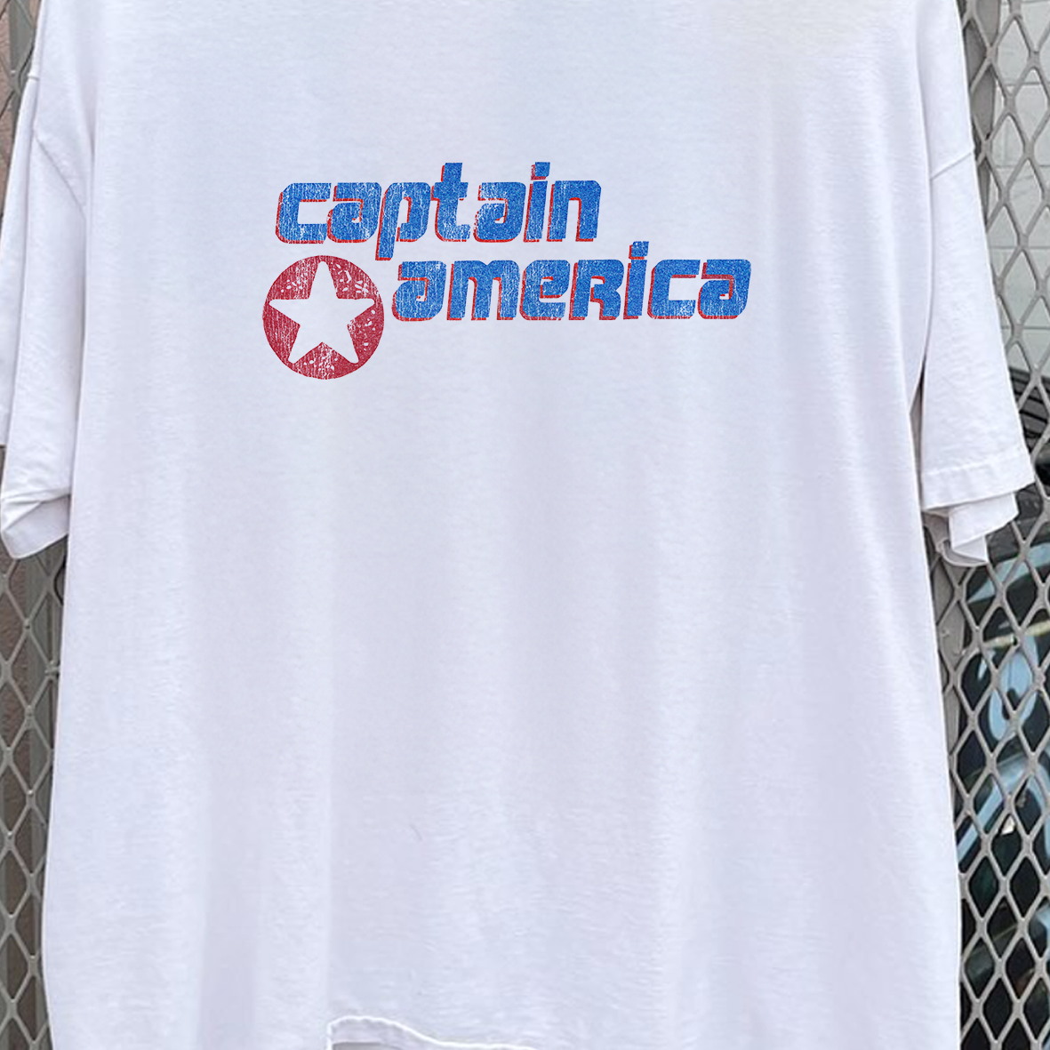 CAPTAIN AMERICA VINTAGE WASHED WHITE T-SHIRT