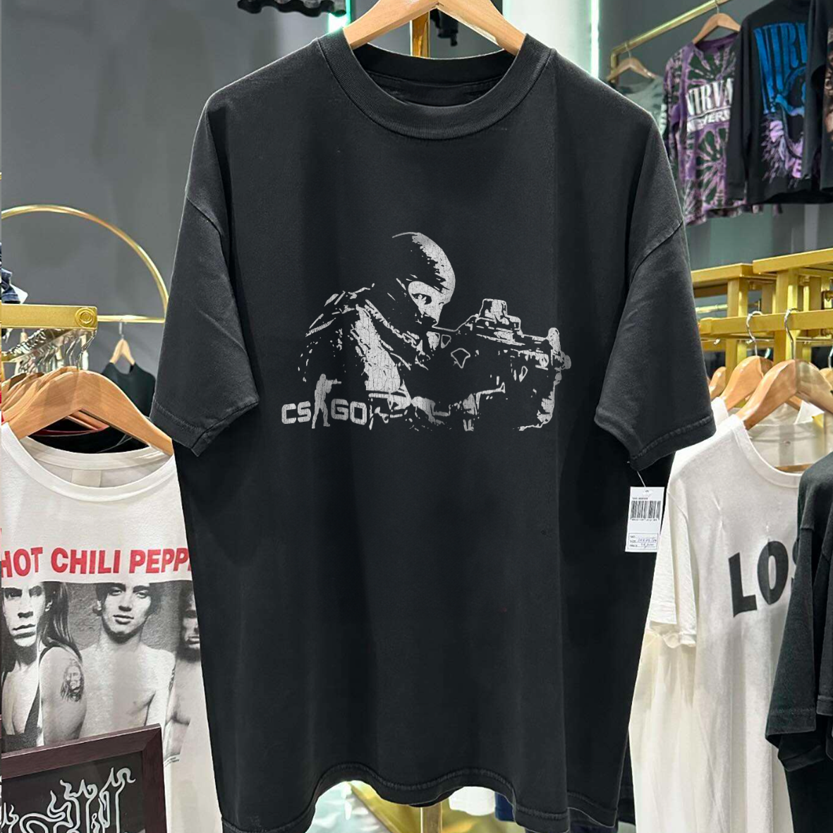 Cs:Go 2012 Grail Vintage Washed Black Tshirt – Strike Anywhere Vintage