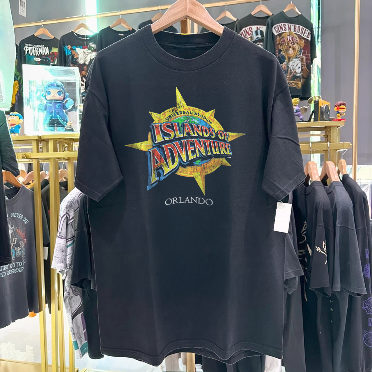 1999 ISLAND OF ADVENTURE ORLANDO RARE WASHED BLACK T-SHIRT