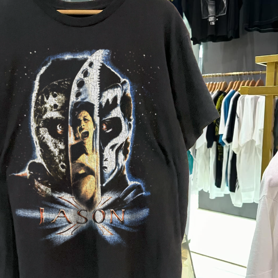 Jason X 2001 Vintage Washed Black T-Shirt – Strike Anywhere Vintage Jason X 2001 Vintage Washed Black T-Shirt – Strike Anywhere Vintage