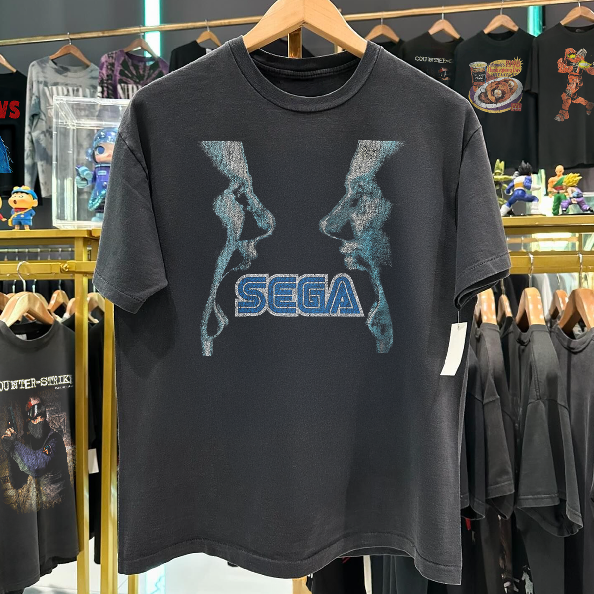 90s Sega Dreamcast Promo Rare Washed Black T-Shirt – Strike