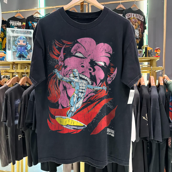 1995 Silver Surfer Rare Washed Black T-Shirt – Strike Anywhere Vintage