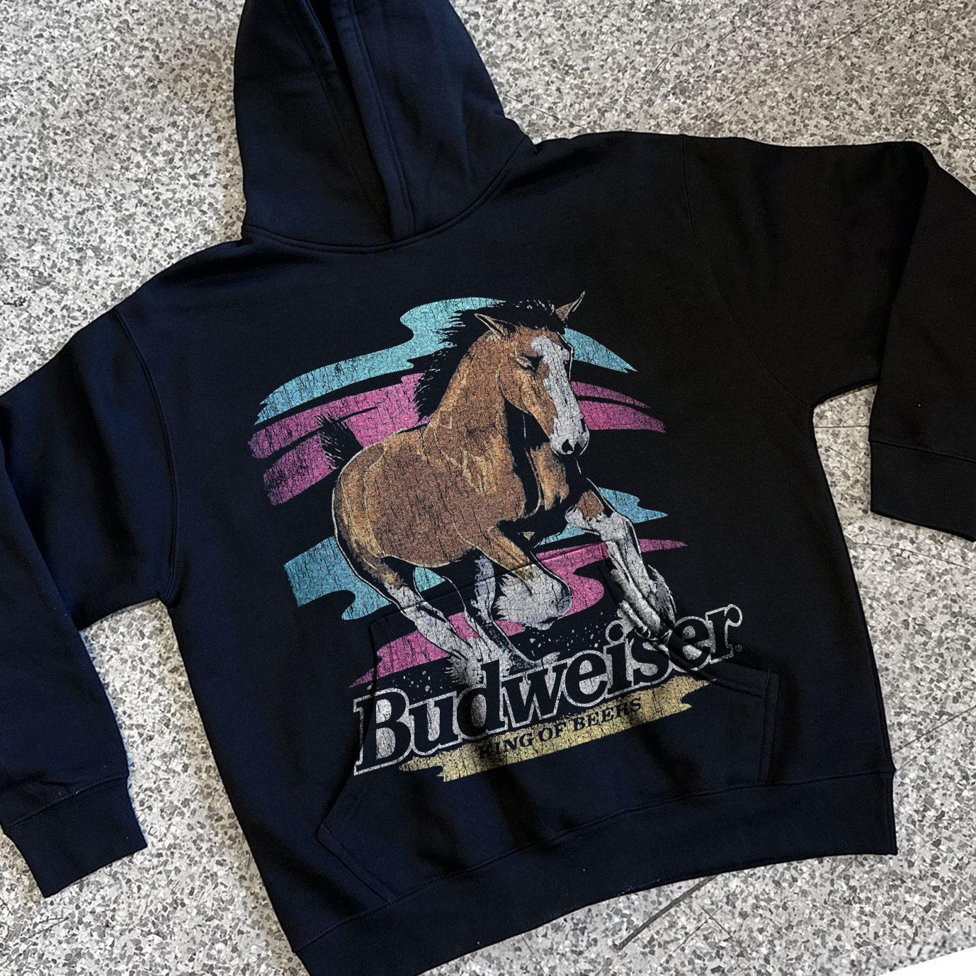 99 Stallion Jumbo Black Hoodie – Strike Anywhere Vintage