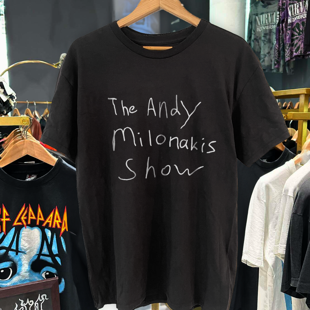 THE ANDY MILONAKIS SHOW 2010 VINTAGE WASHED BLACK T-SHIRT