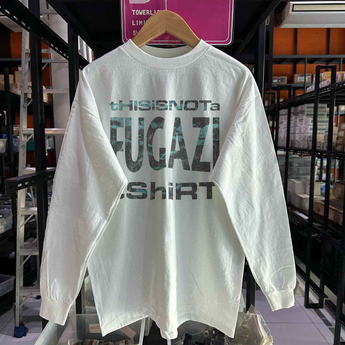THIS IS NOT A FUGAZI TSHIRT LONGSLEEVE WHITE TSHIRT