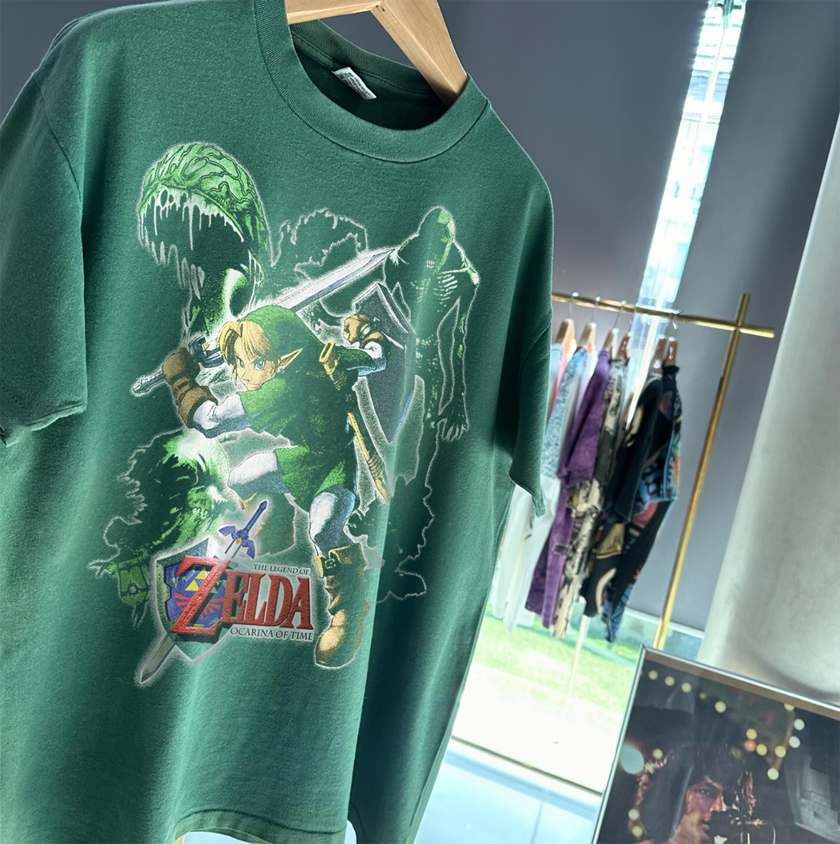 THE LEGEND OF Z3LDA 0CARINA 0F TIME 1998 PROMO GREEN T SHIRT