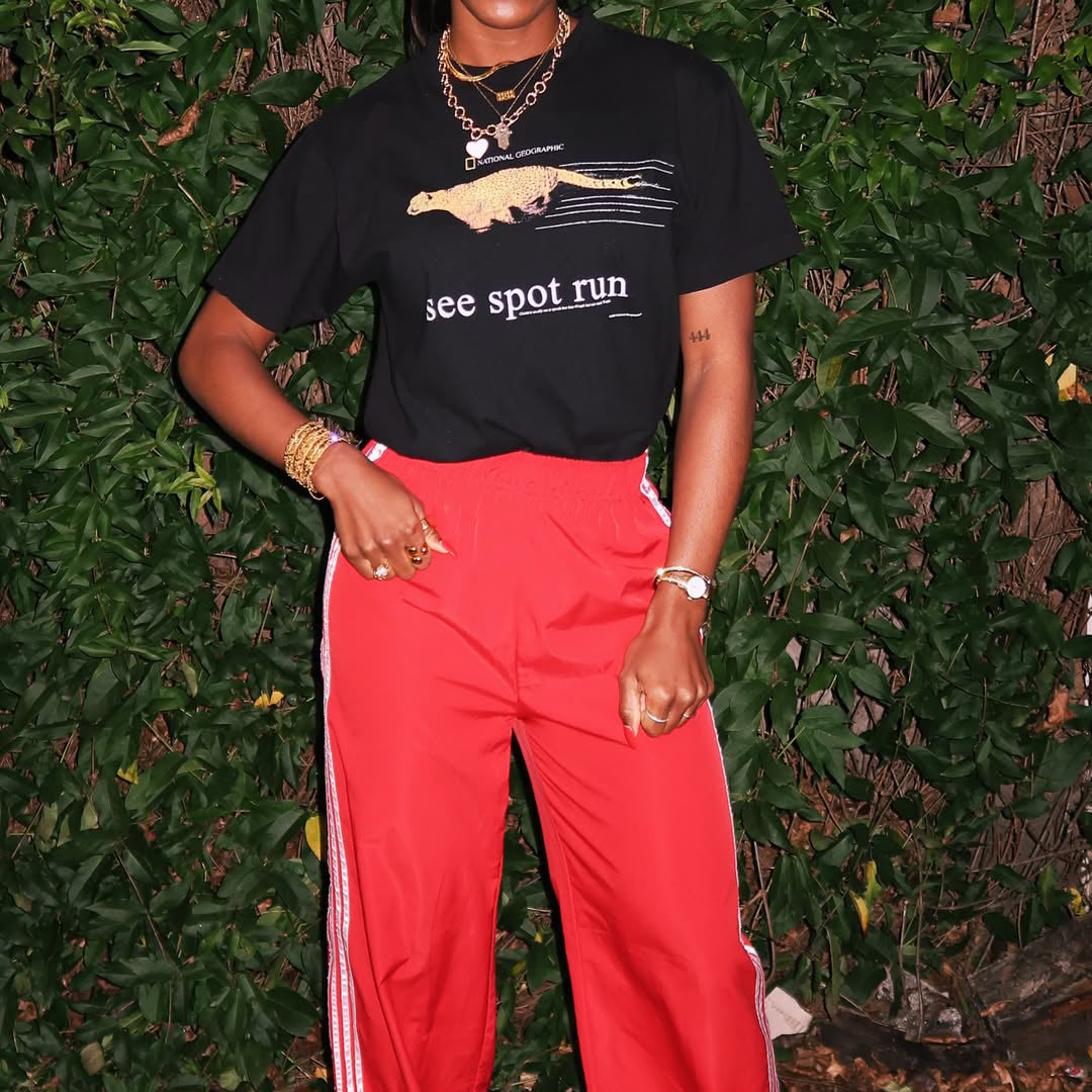 Y2K 'See Spot Run' Cheetah Nat Geo Rare Washed Black T-Shirt