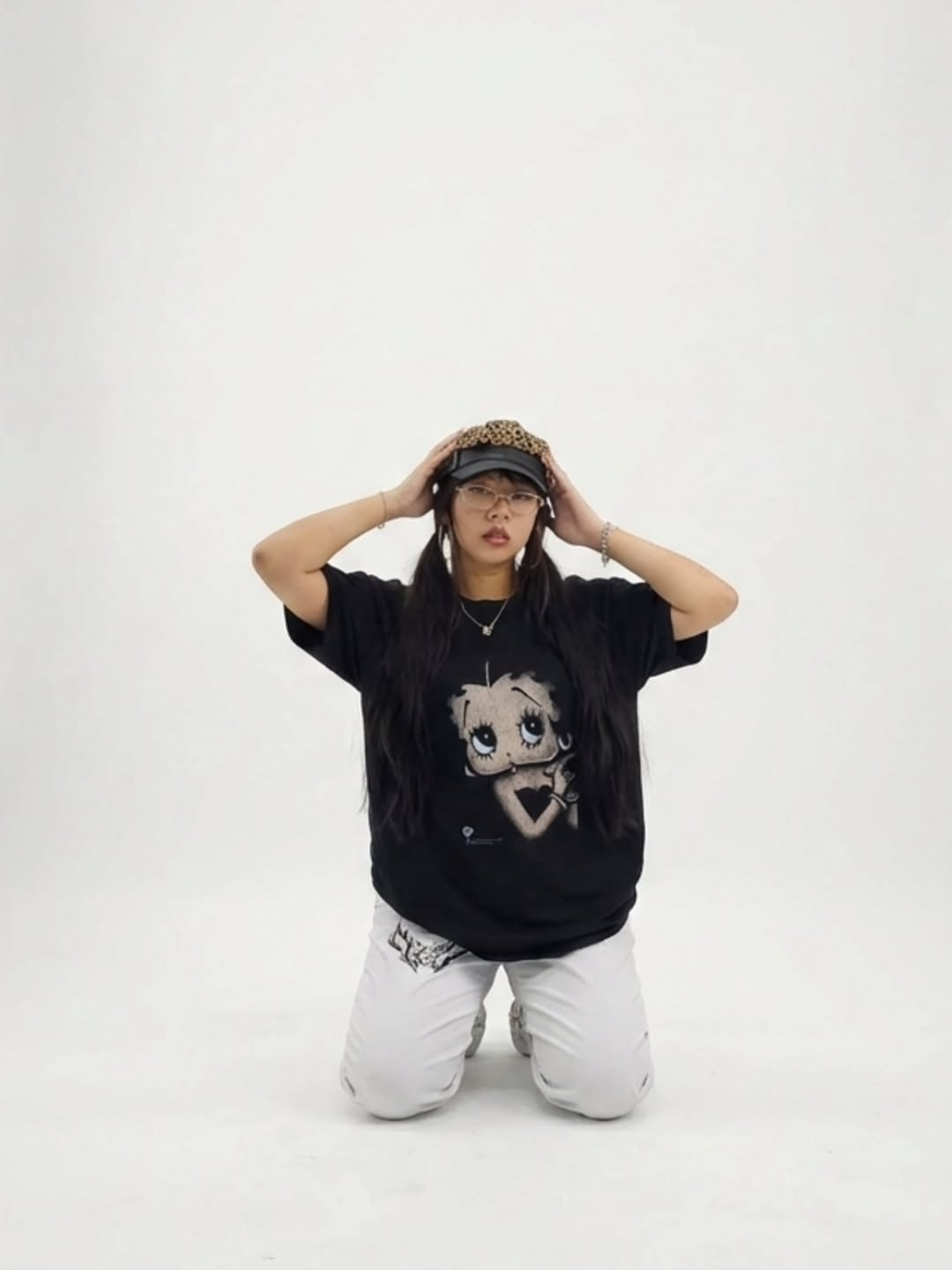 Rare Betty Boop Washed Black Tee