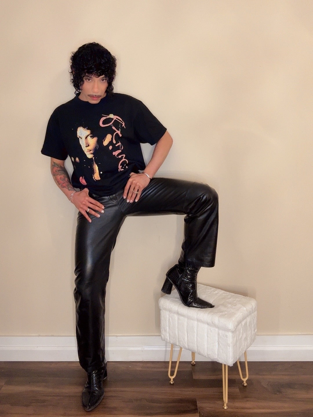 Prince 2004 Ever Tour Vintage Washed Black T-Shirt