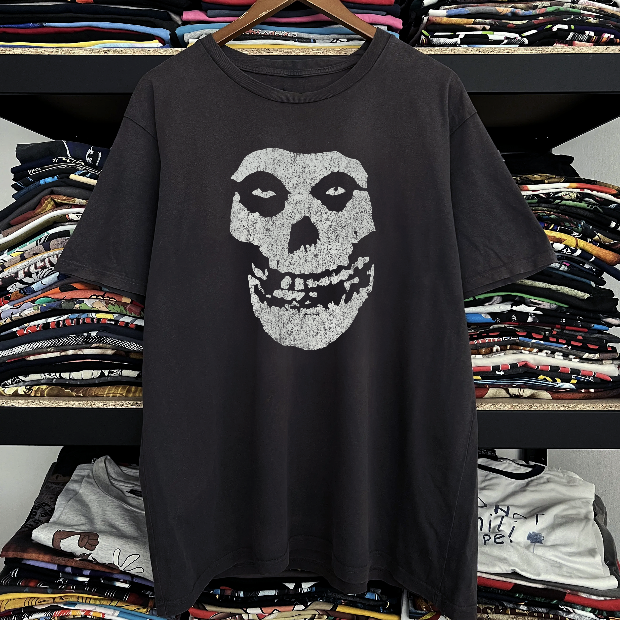 80s Misfits Crimson Ghost Washed Black Tee