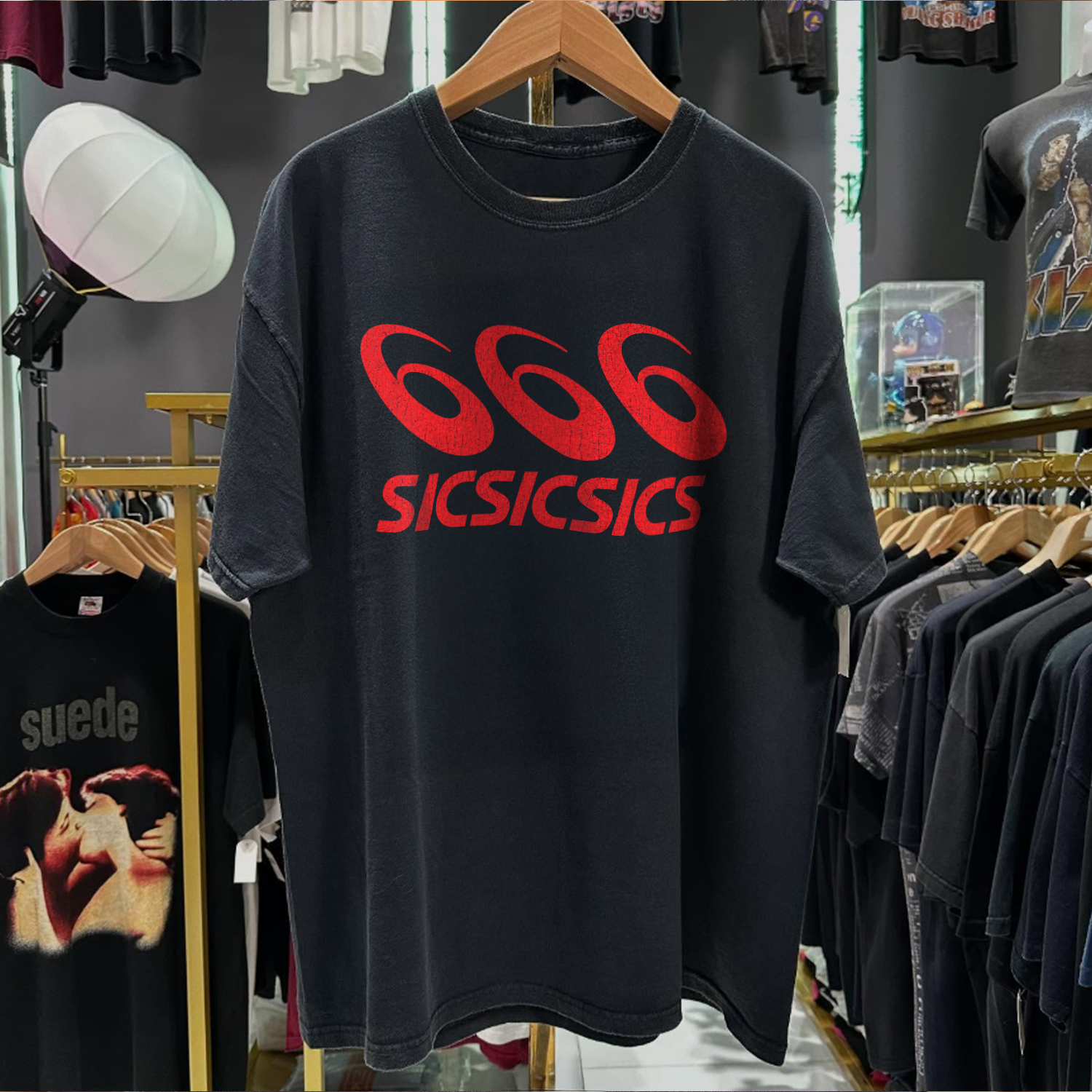 666 'SICSICSICS' 2012 ULTRA RARE WASHED BLACK T-SHIRT