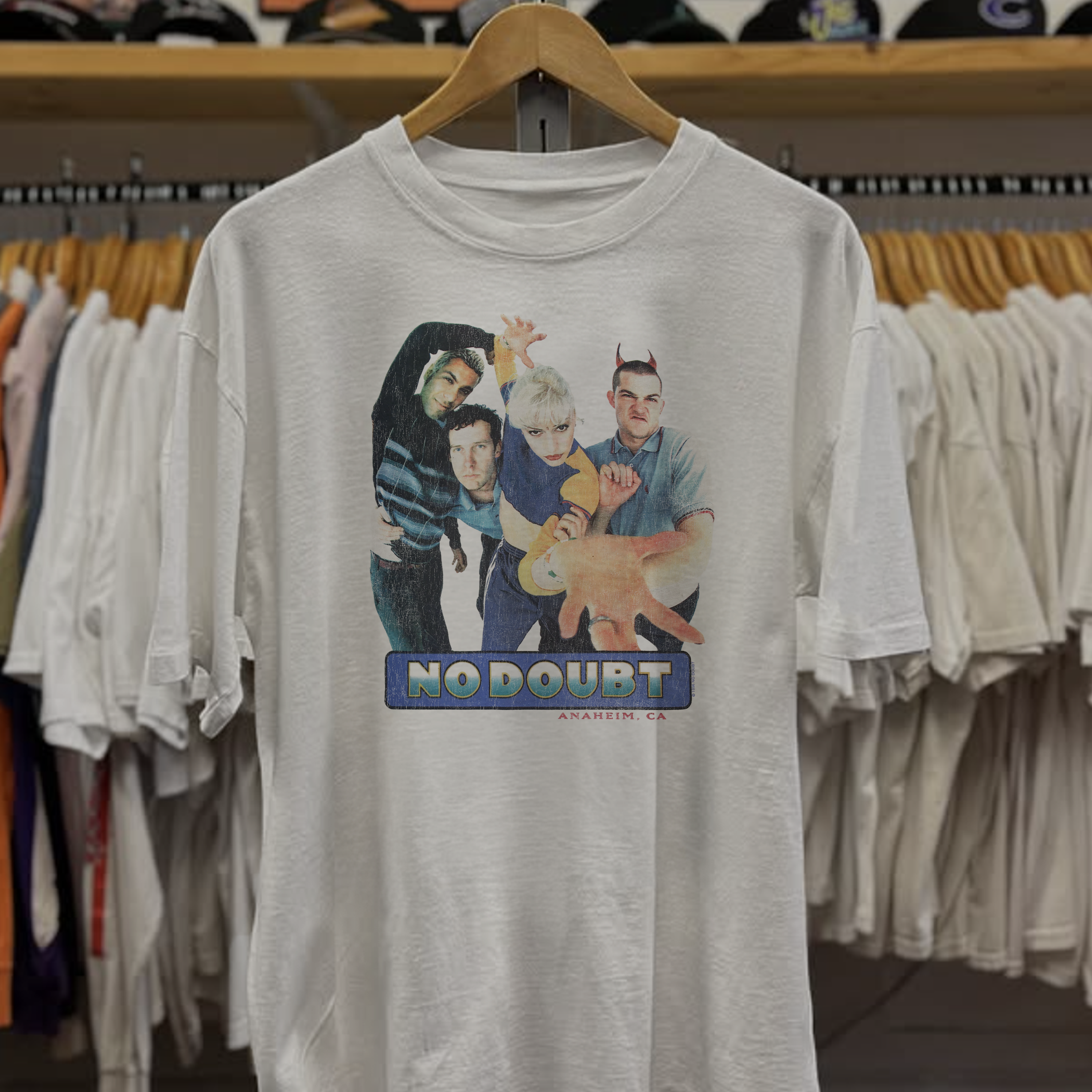 1996 No Doubt Washed White Tee