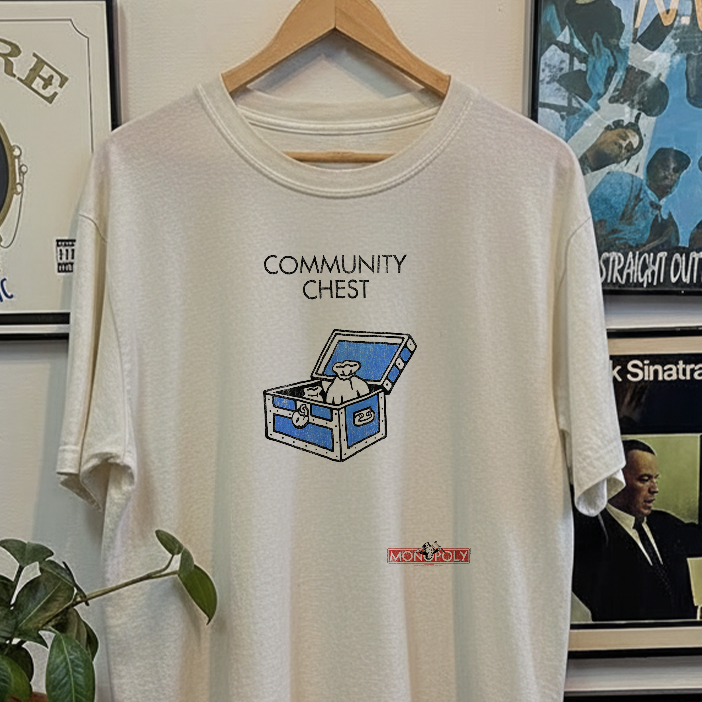 90s Monopoly Community Chest Washed White Tee