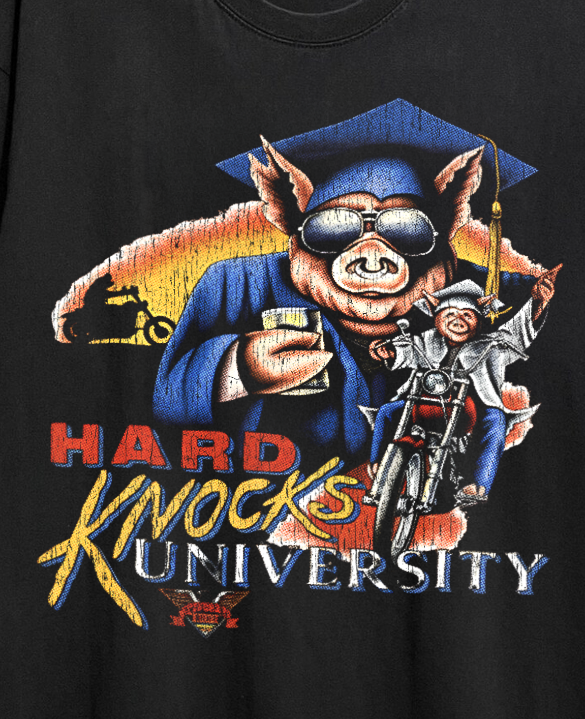 Rare Hard Knocks University Washed Black Tee
