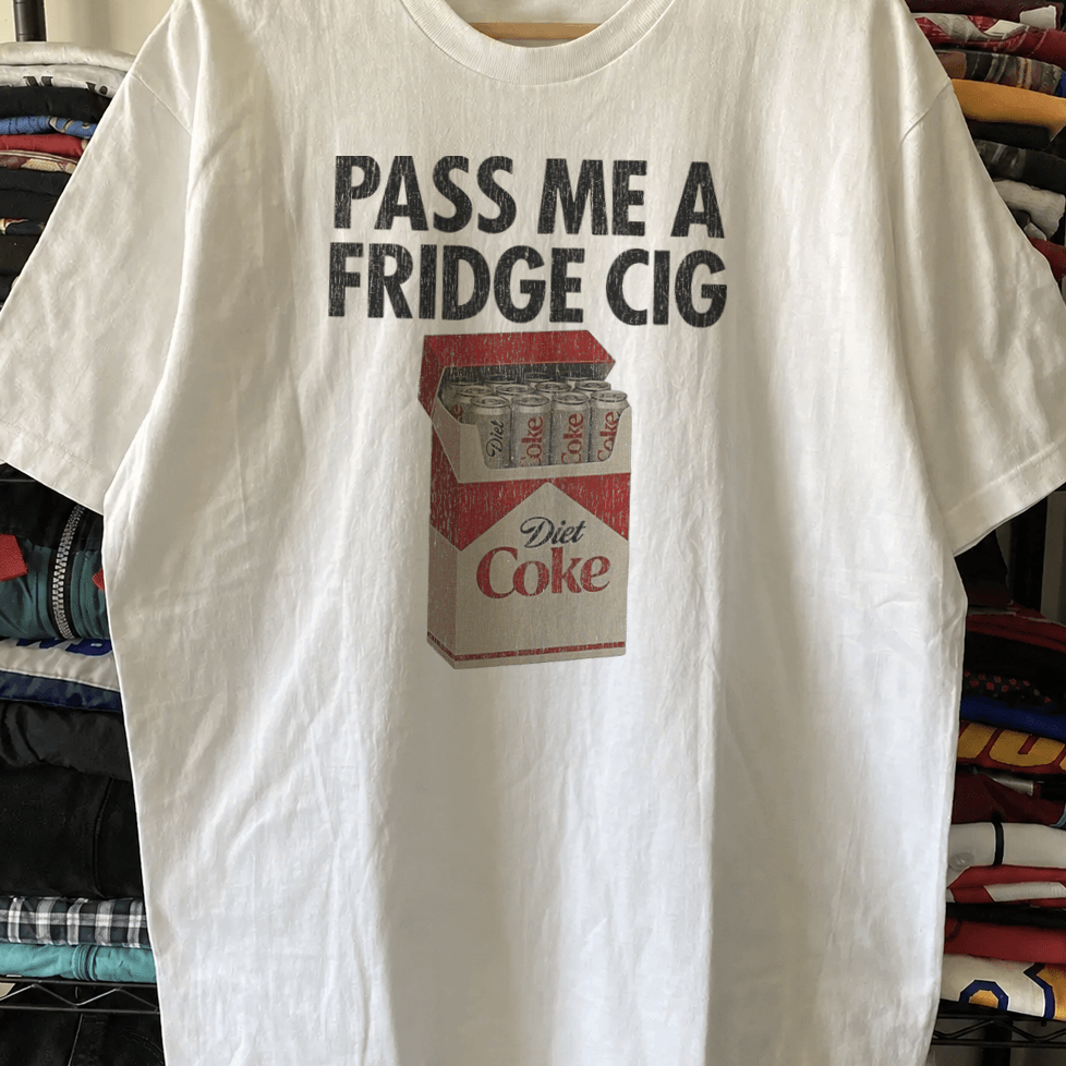 PASS ME A FRIDGE CIG Vintage Washed White T-Shirt