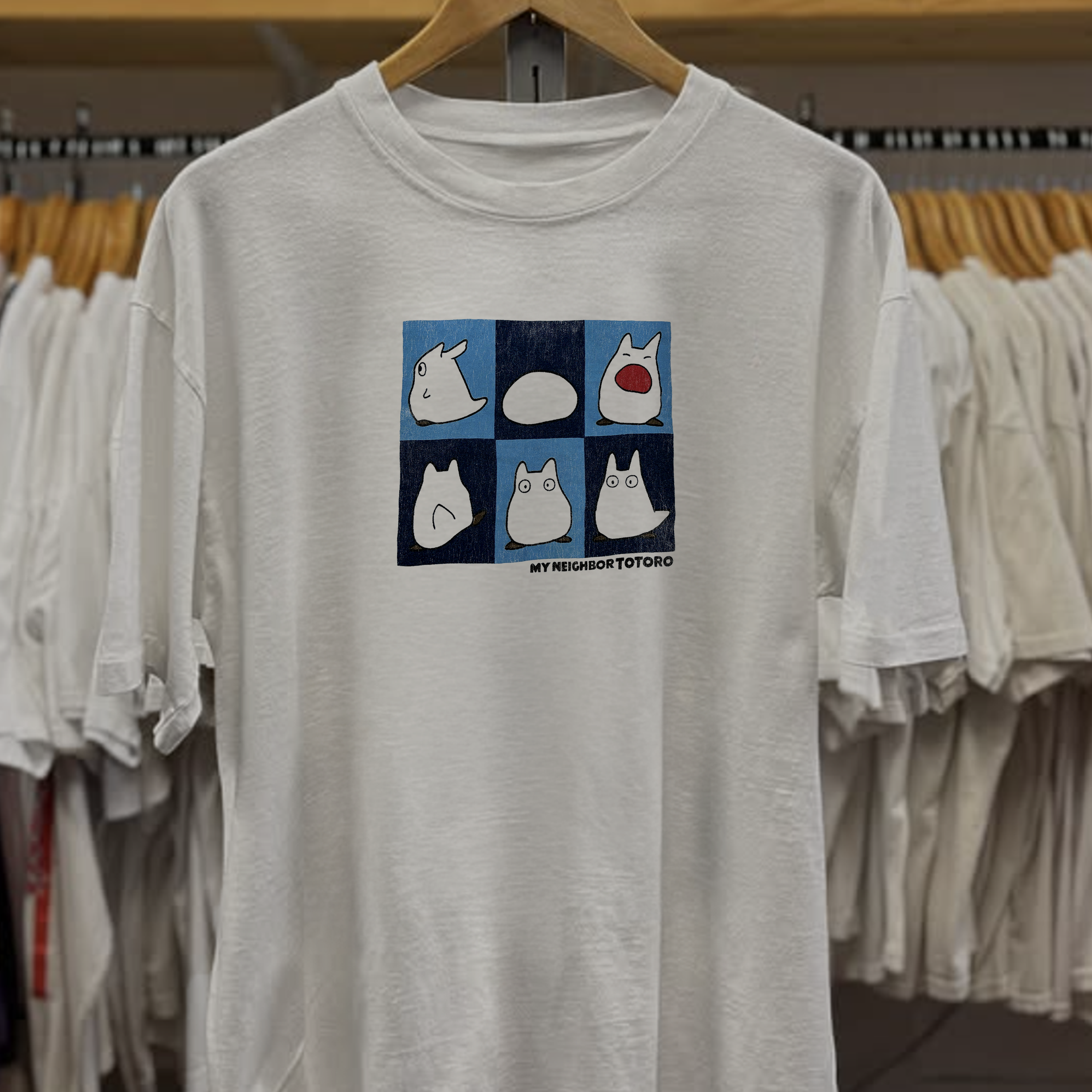 90s My Neighbor Totoro Washed White Tee