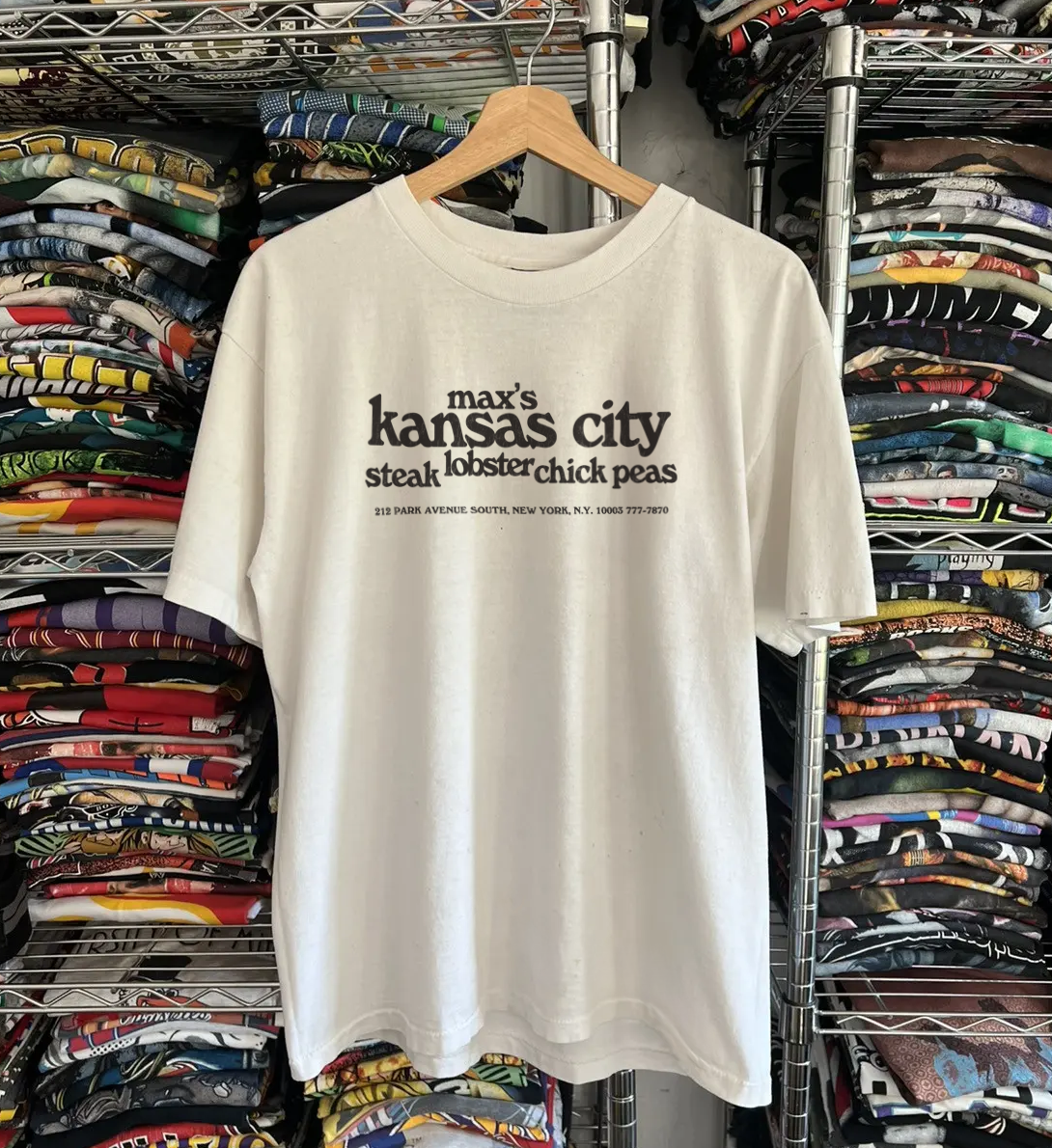 RARE MAX'S KANSAS CITY WASHED WHITE TEE