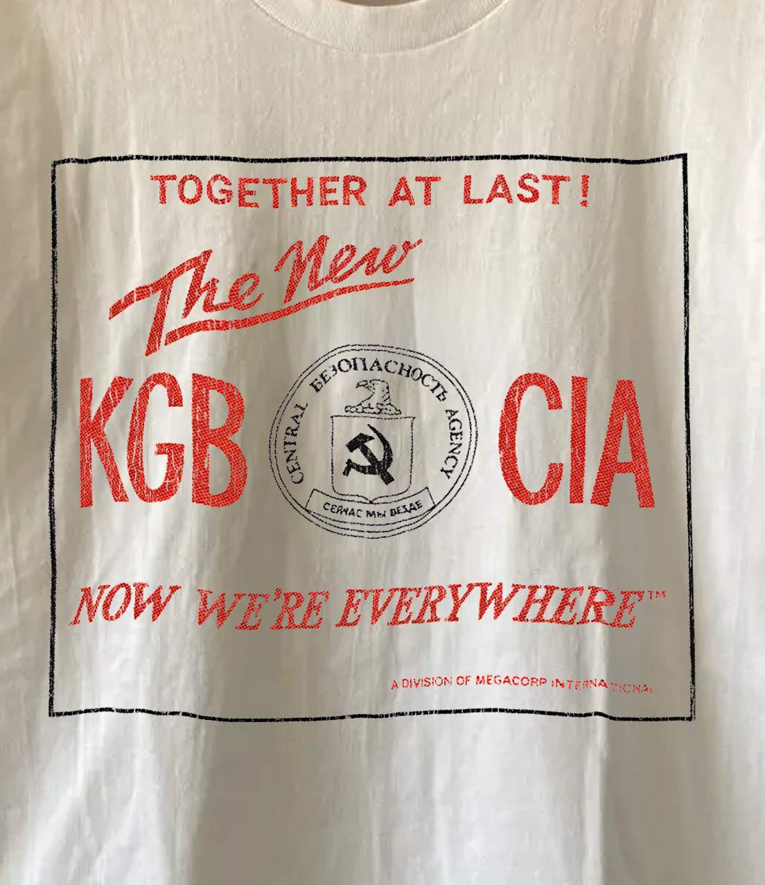KGB X CIA Washed White Tee